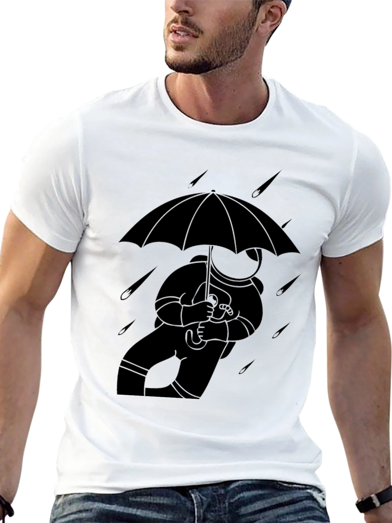 Astronaut Umbrella T-Shirt - Stylish Space Tee