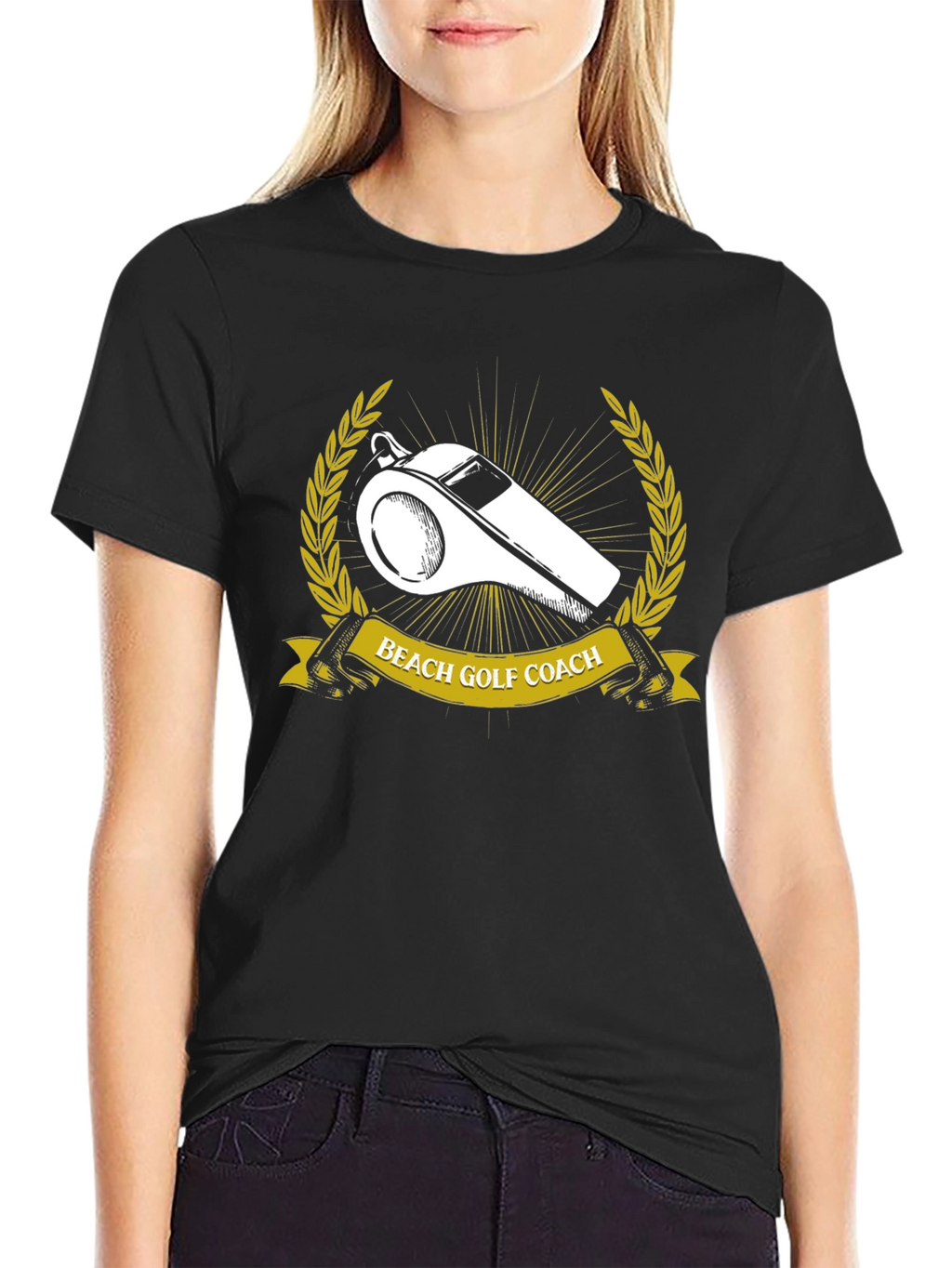 Beach Golf Coach T-Shirt - Whistle Graphic Tee