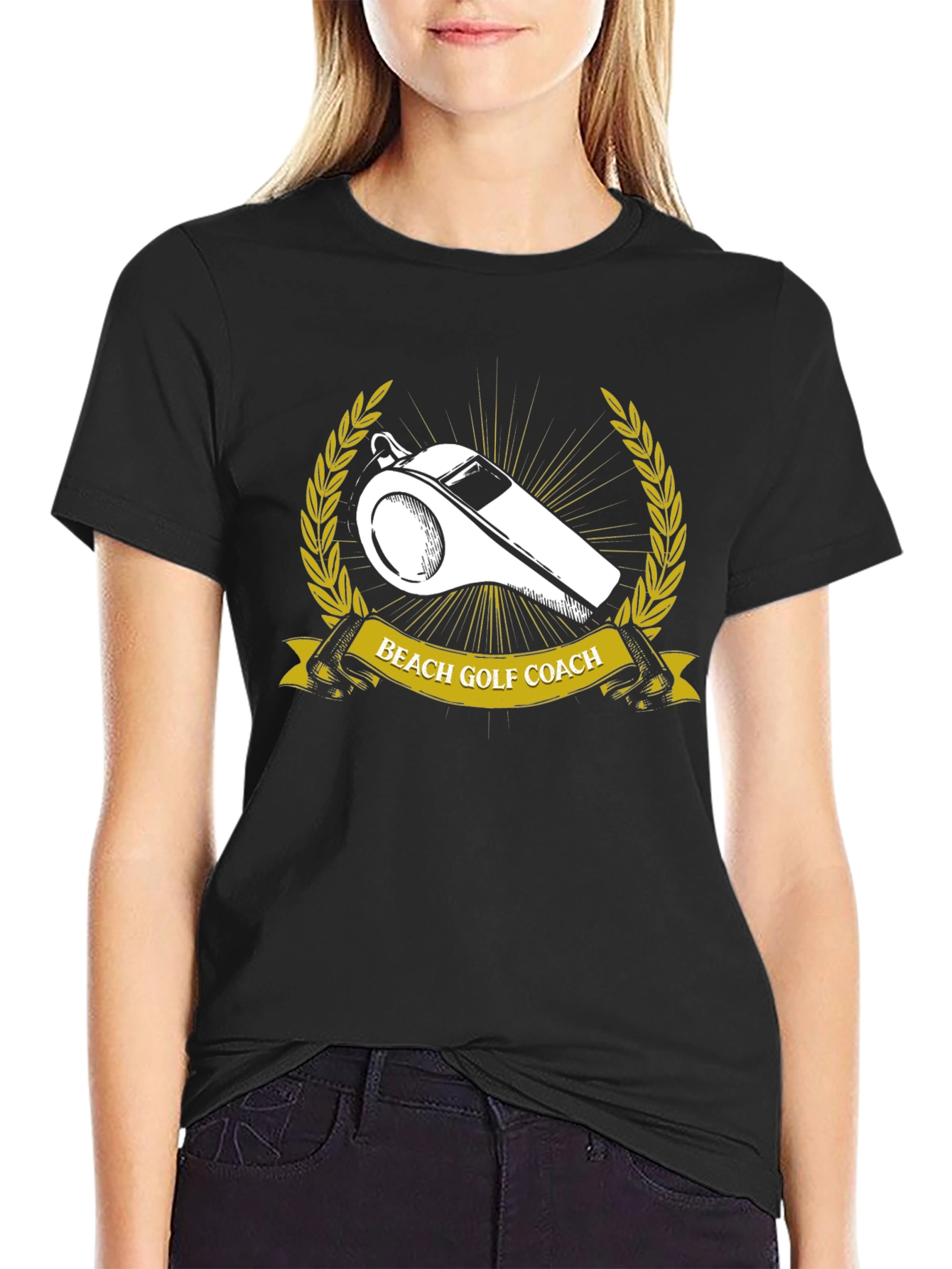 Beach Golf Coach T-Shirt - Whistle Graphic Tee