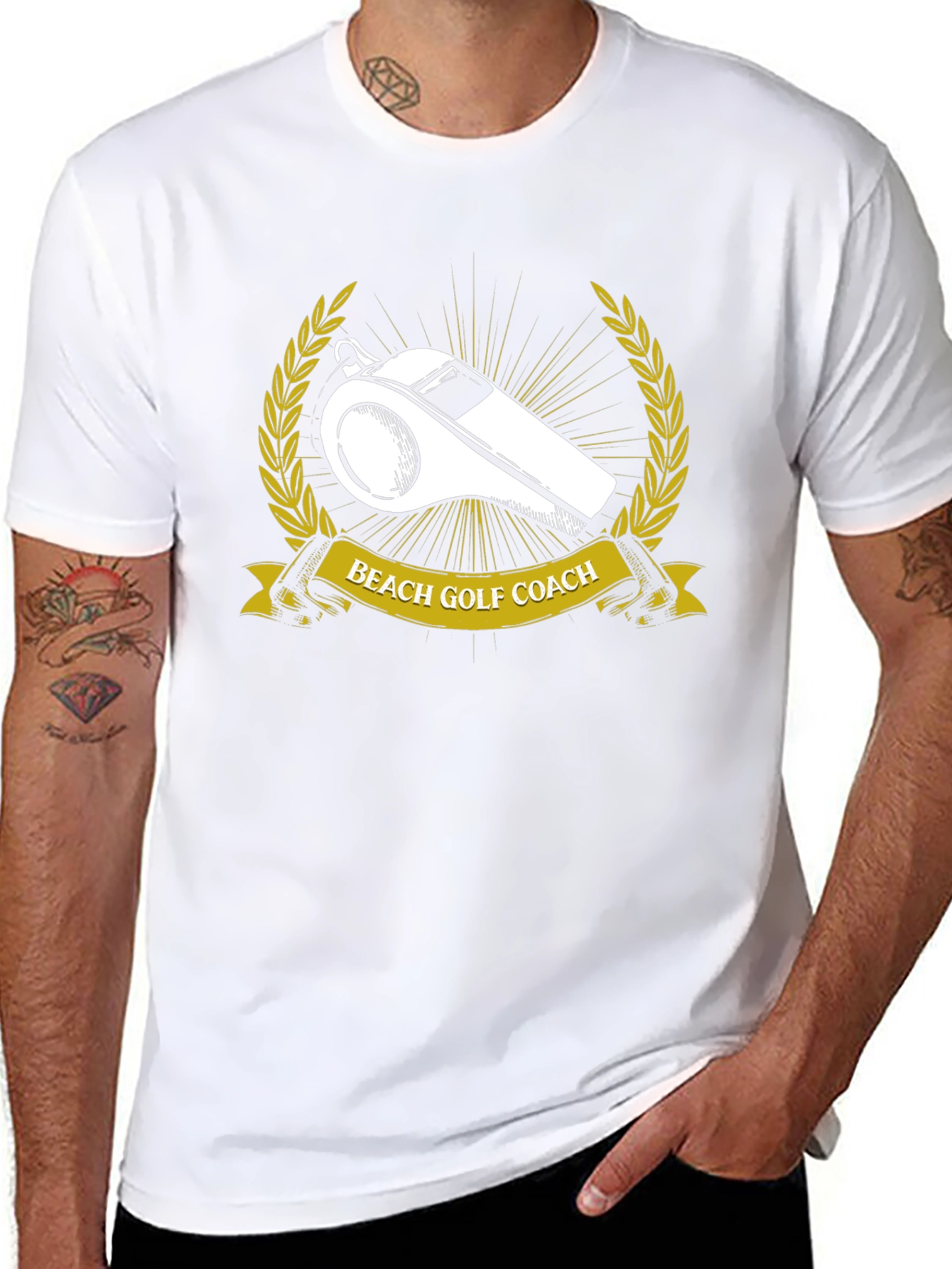 Beach Golf Coach T-Shirt - Whistle Graphic Tee