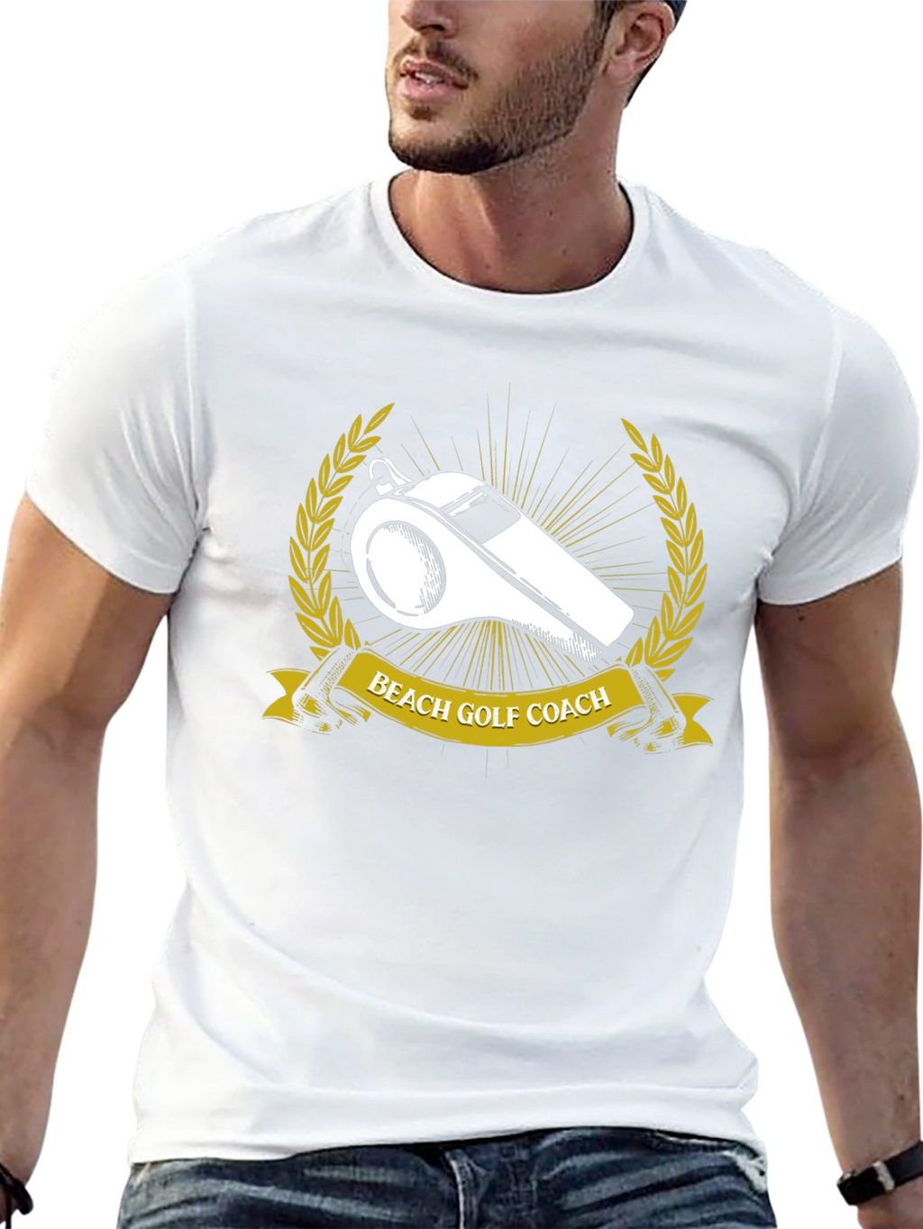 Beach Golf Coach T-Shirt - Whistle Graphic Tee