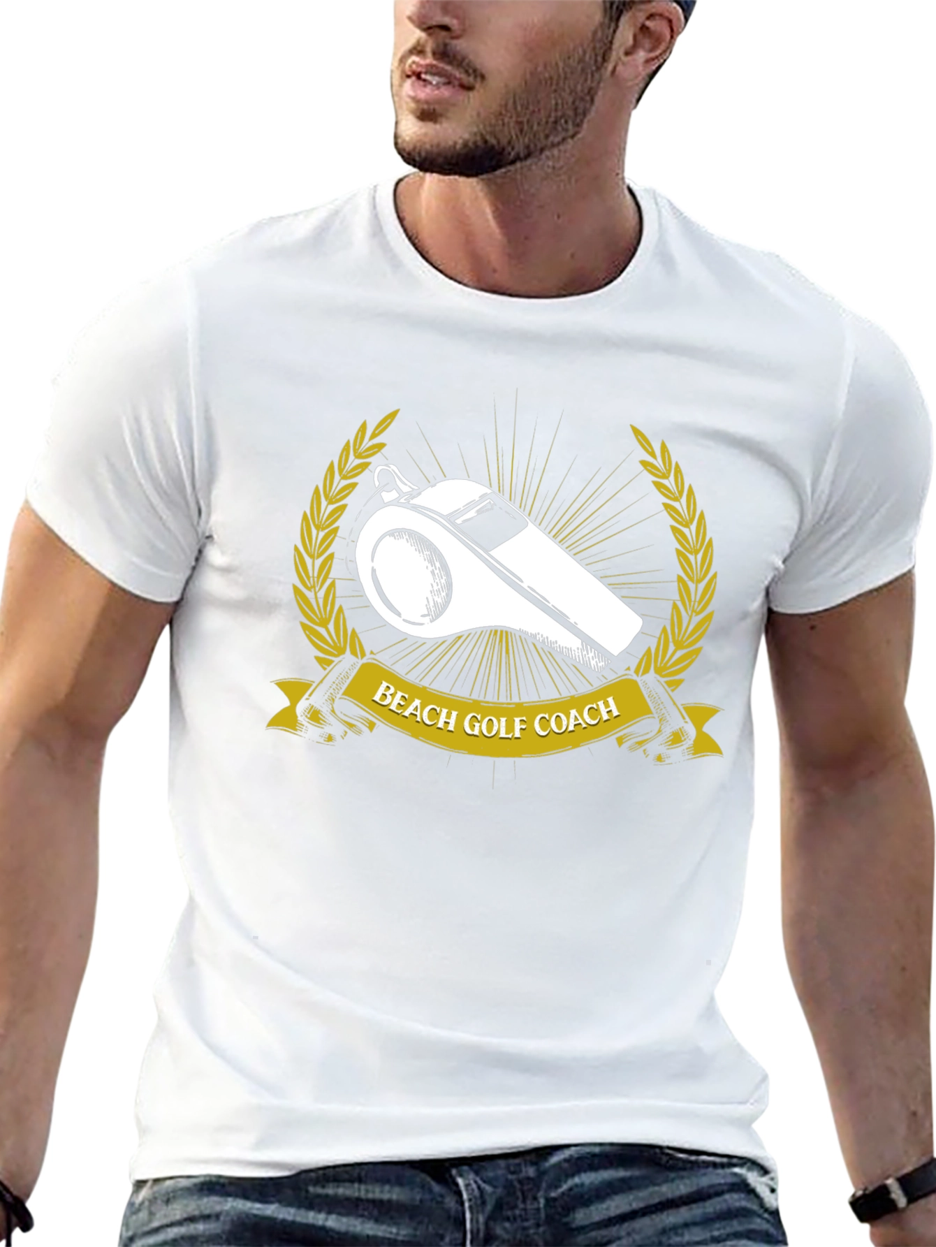 Beach Golf Coach T-Shirt - Whistle Graphic Tee