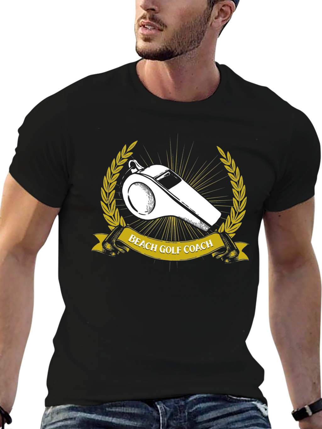 Beach Golf Coach T-Shirt - Whistle Graphic Tee