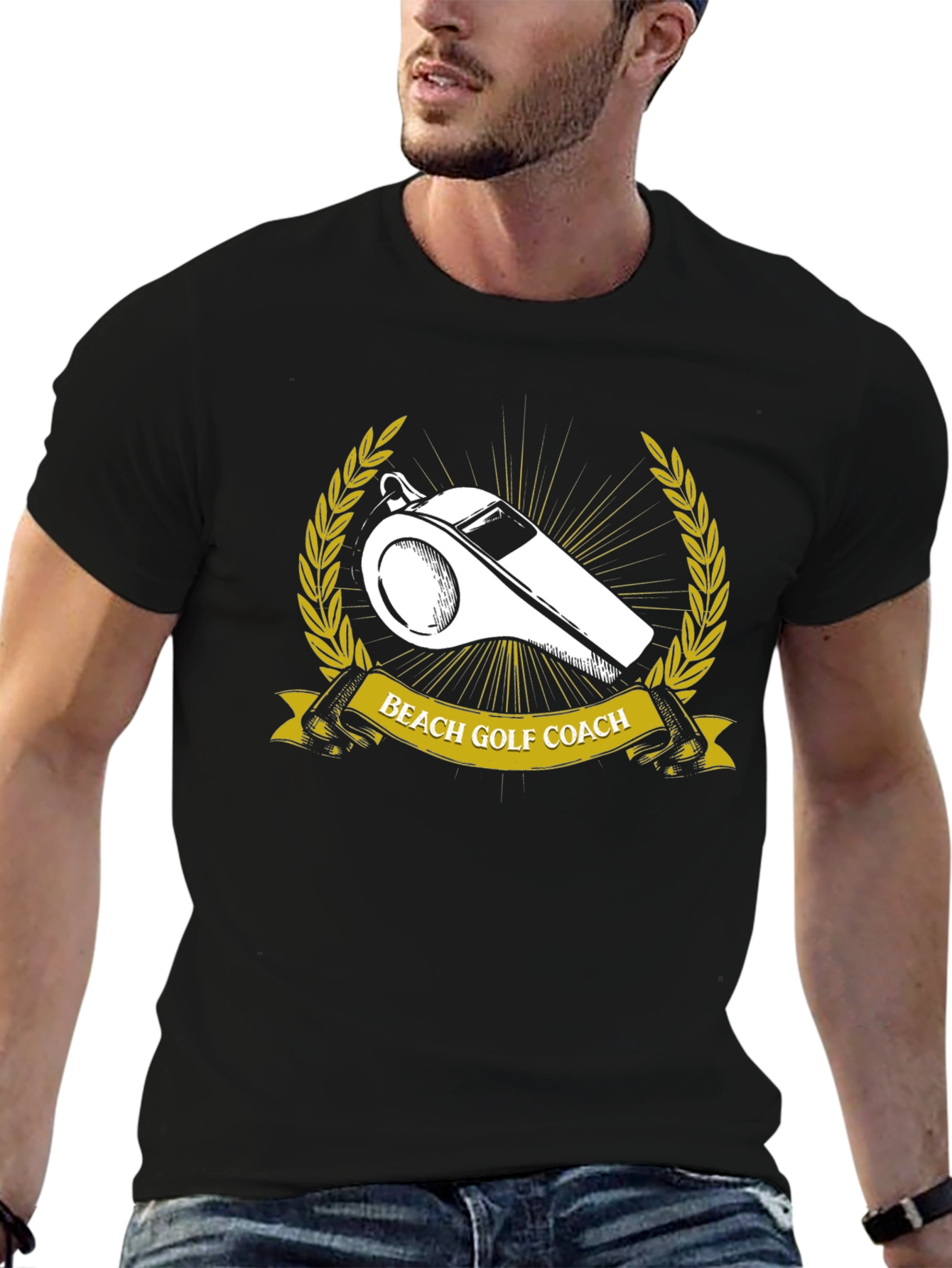 Beach Golf Coach T-Shirt - Whistle Graphic Tee