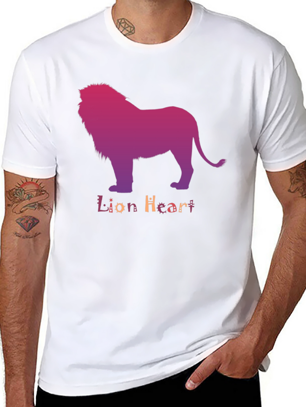 Lion Heart Graphic Tee - Stylish Mens T-Shirt