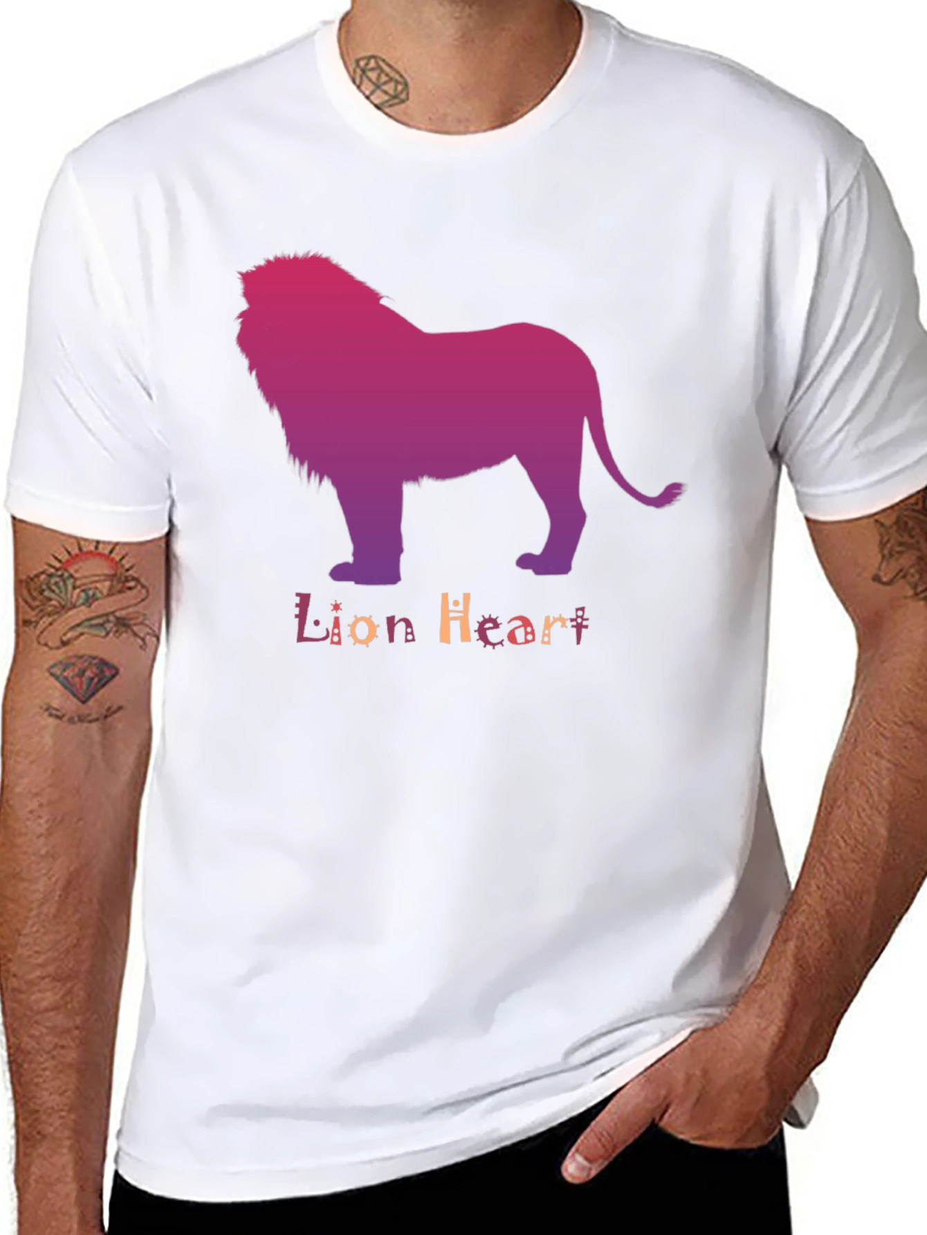 Lion Heart Graphic Tee - Stylish Mens T-Shirt