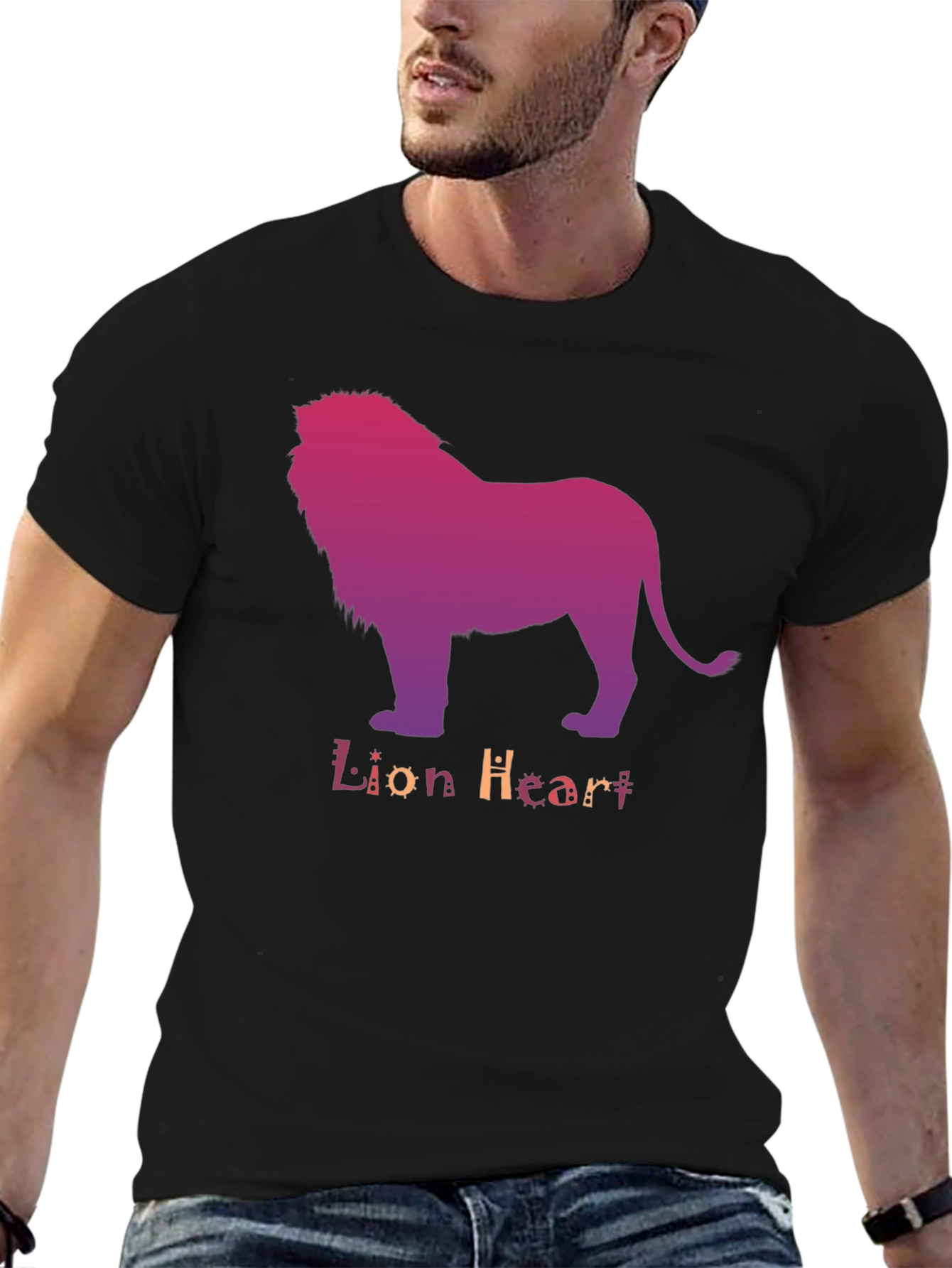 Lion Heart Graphic Tee - Stylish Mens T-Shirt