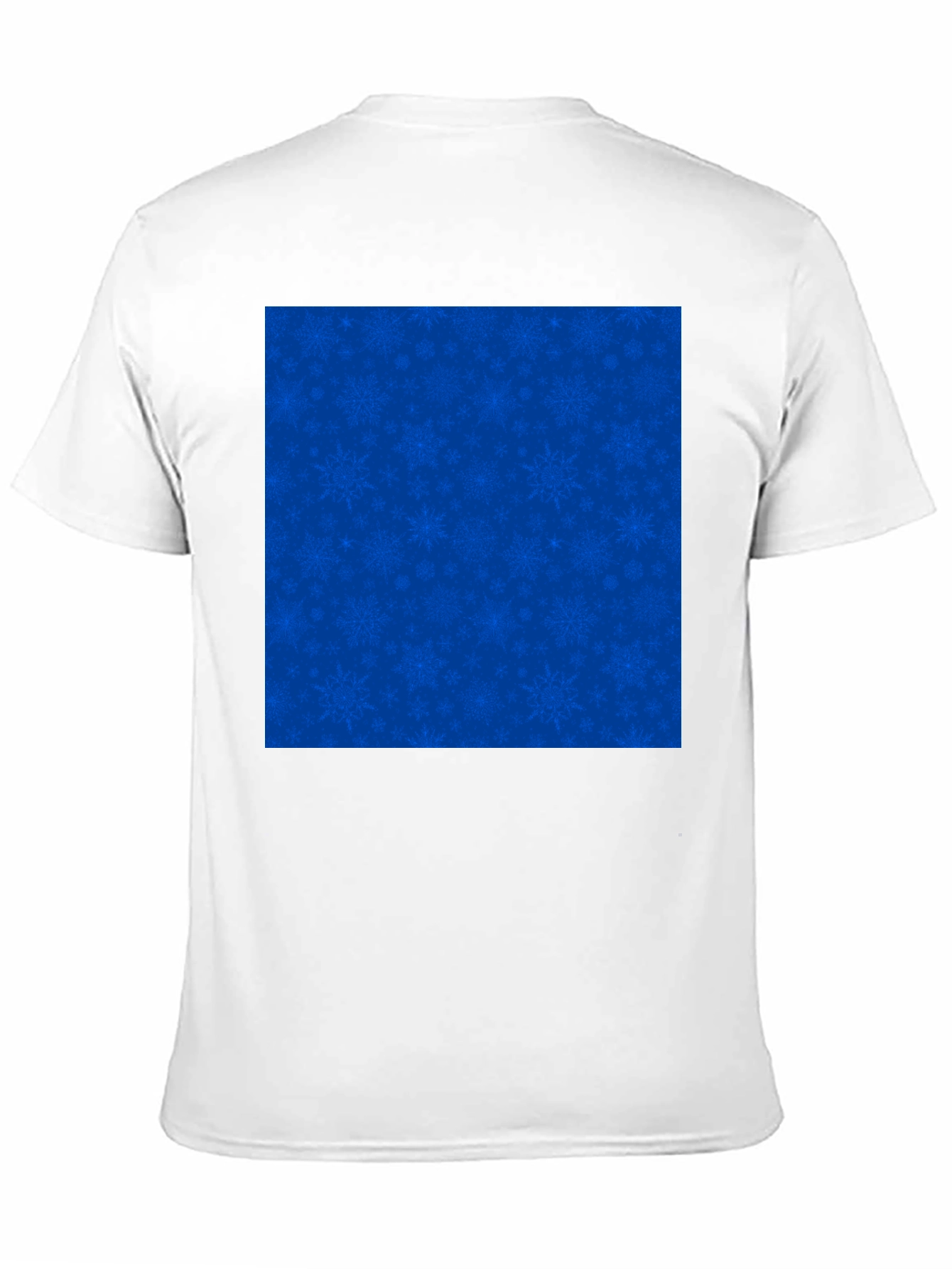 Mens Black Tee with Blue Snowflake Pattern