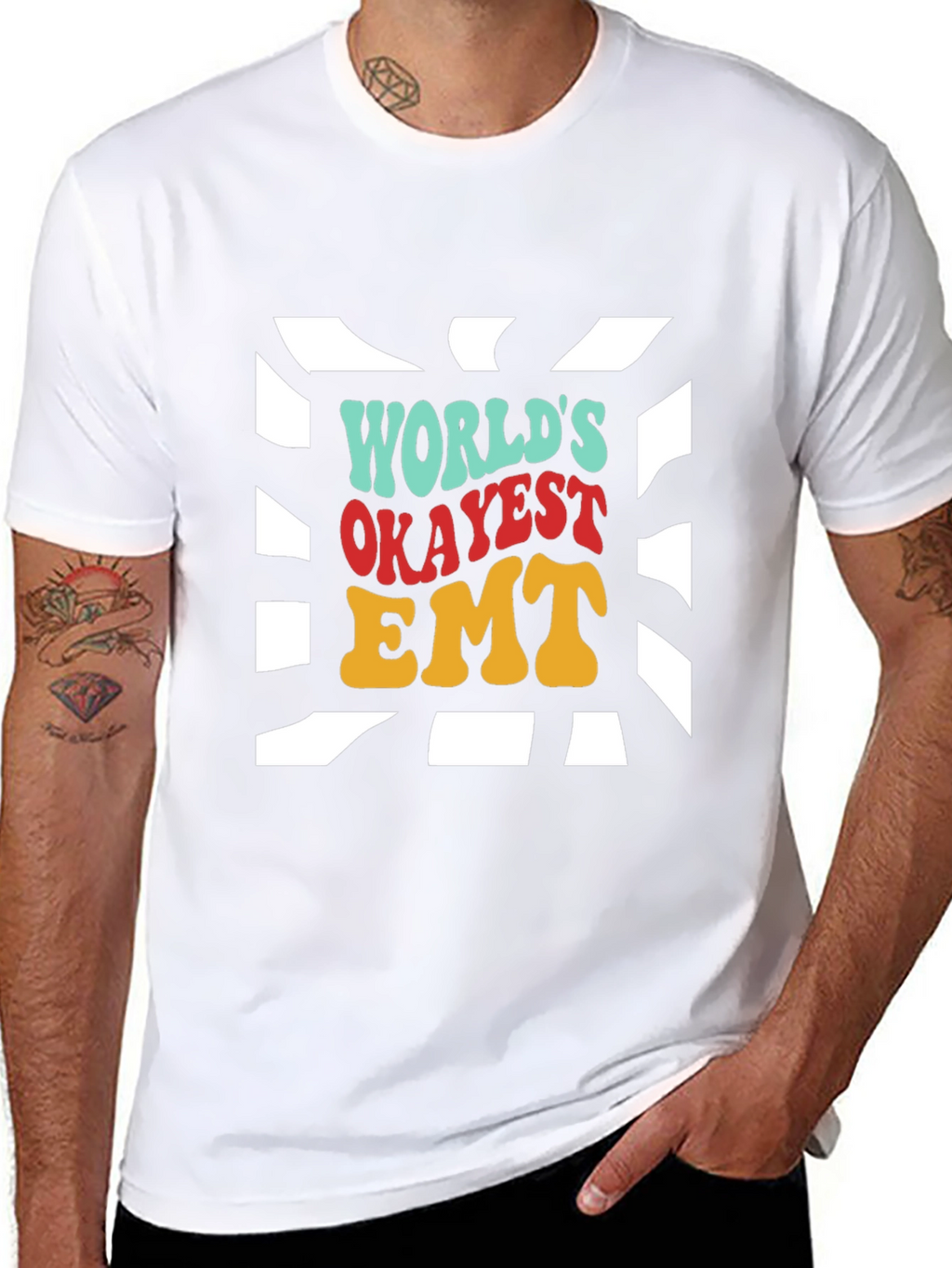Worlds Okayest EMT T-Shirt - Retro Design