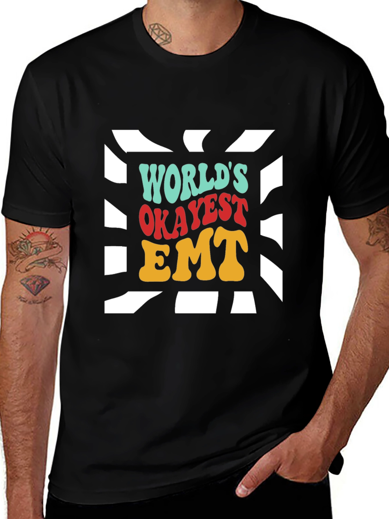 Worlds Okayest EMT T-Shirt - Retro Design