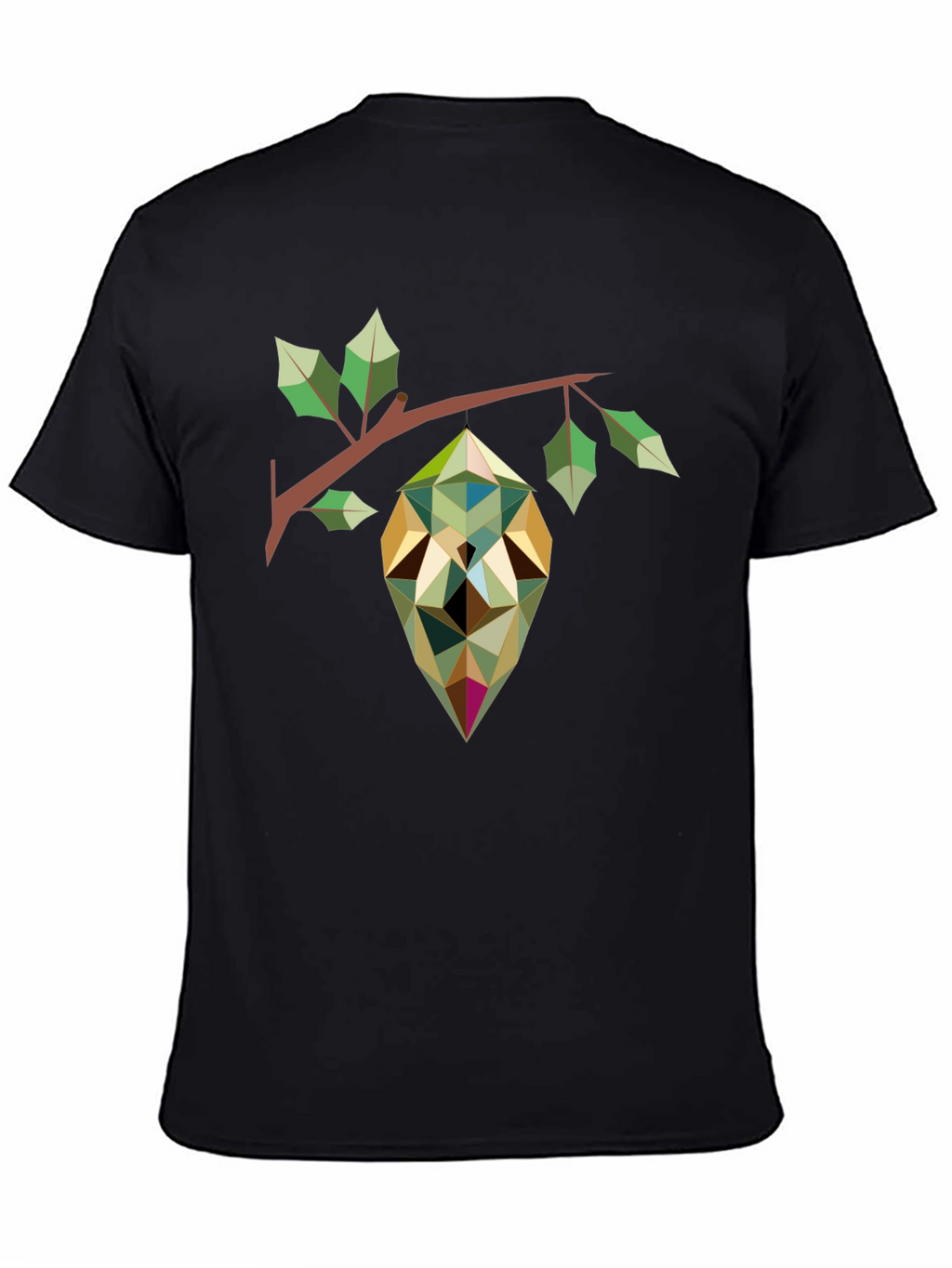 Geometric Pod Print Black T-Shirt