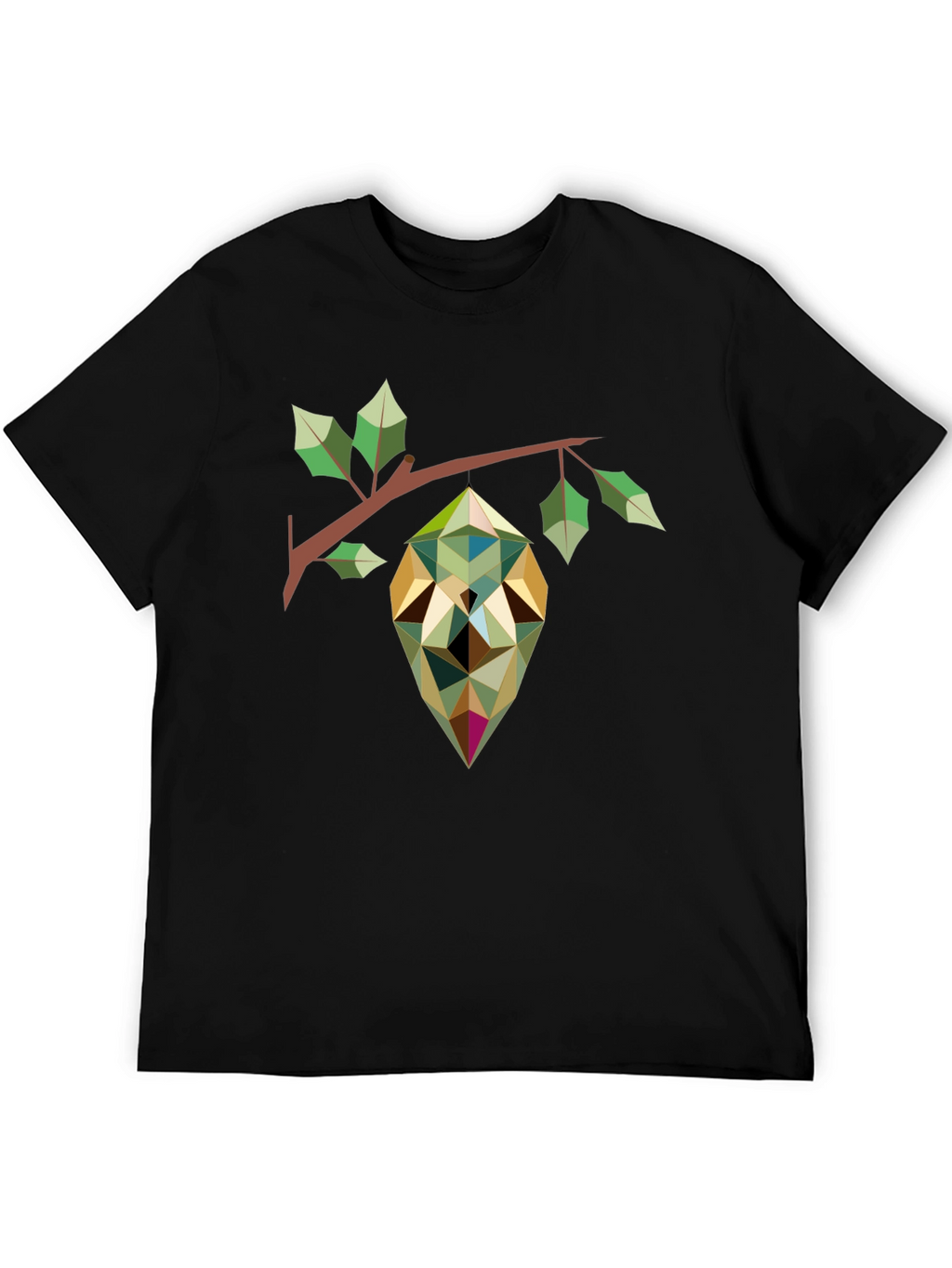 Geometric Pod Print Black T-Shirt