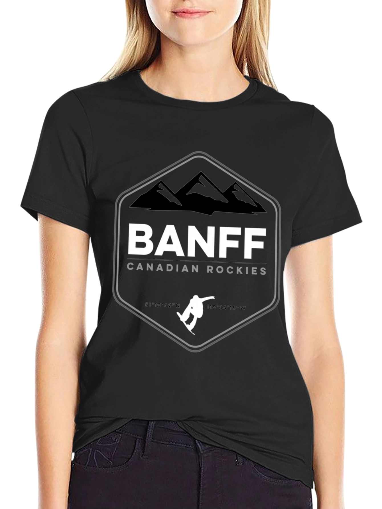 Banff Canadian Rockies Black T-Shirt