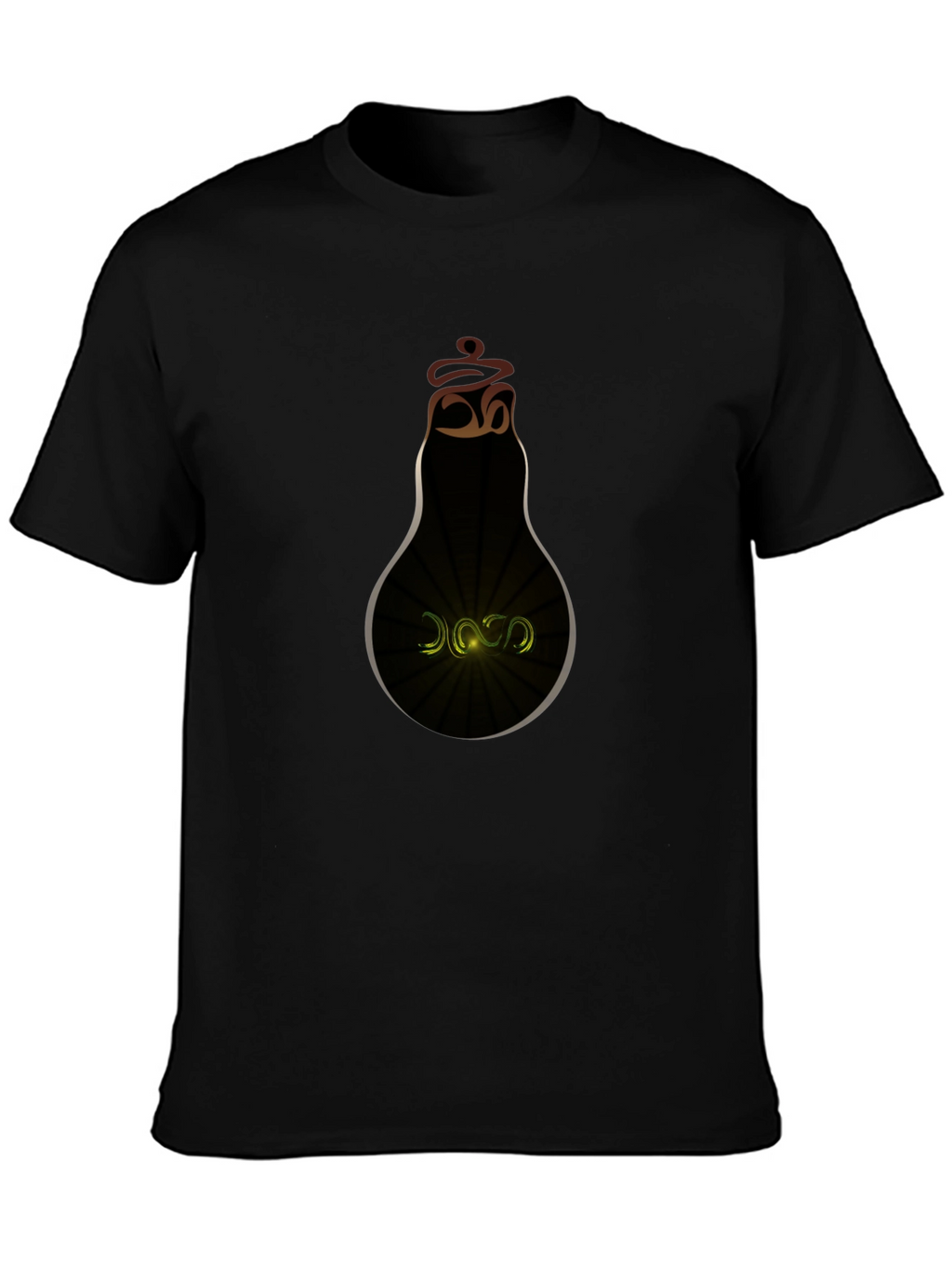 Stylish Black T-Shirt with Light Bulb Design