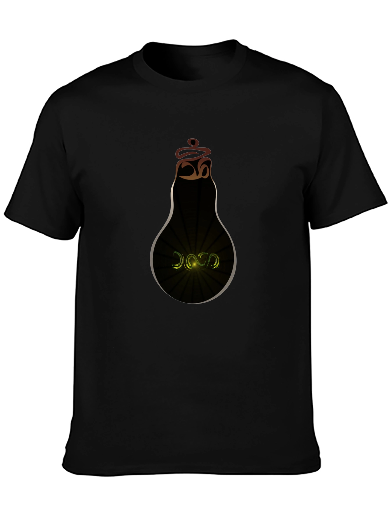 Stylish Black T-Shirt with Light Bulb Design