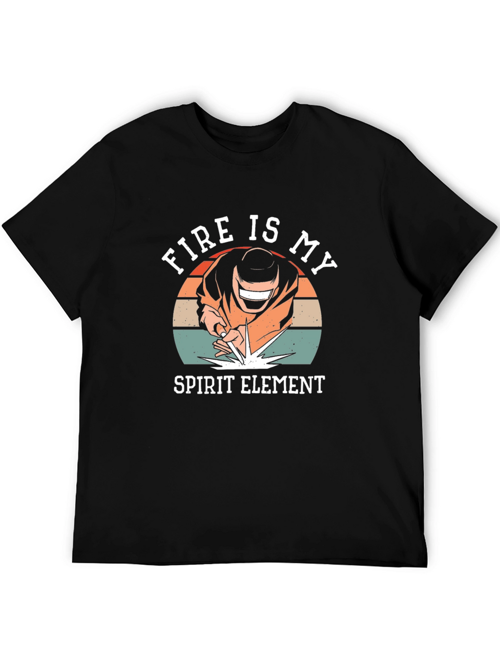 Fire Is My Spirit Element Black T-Shirt
