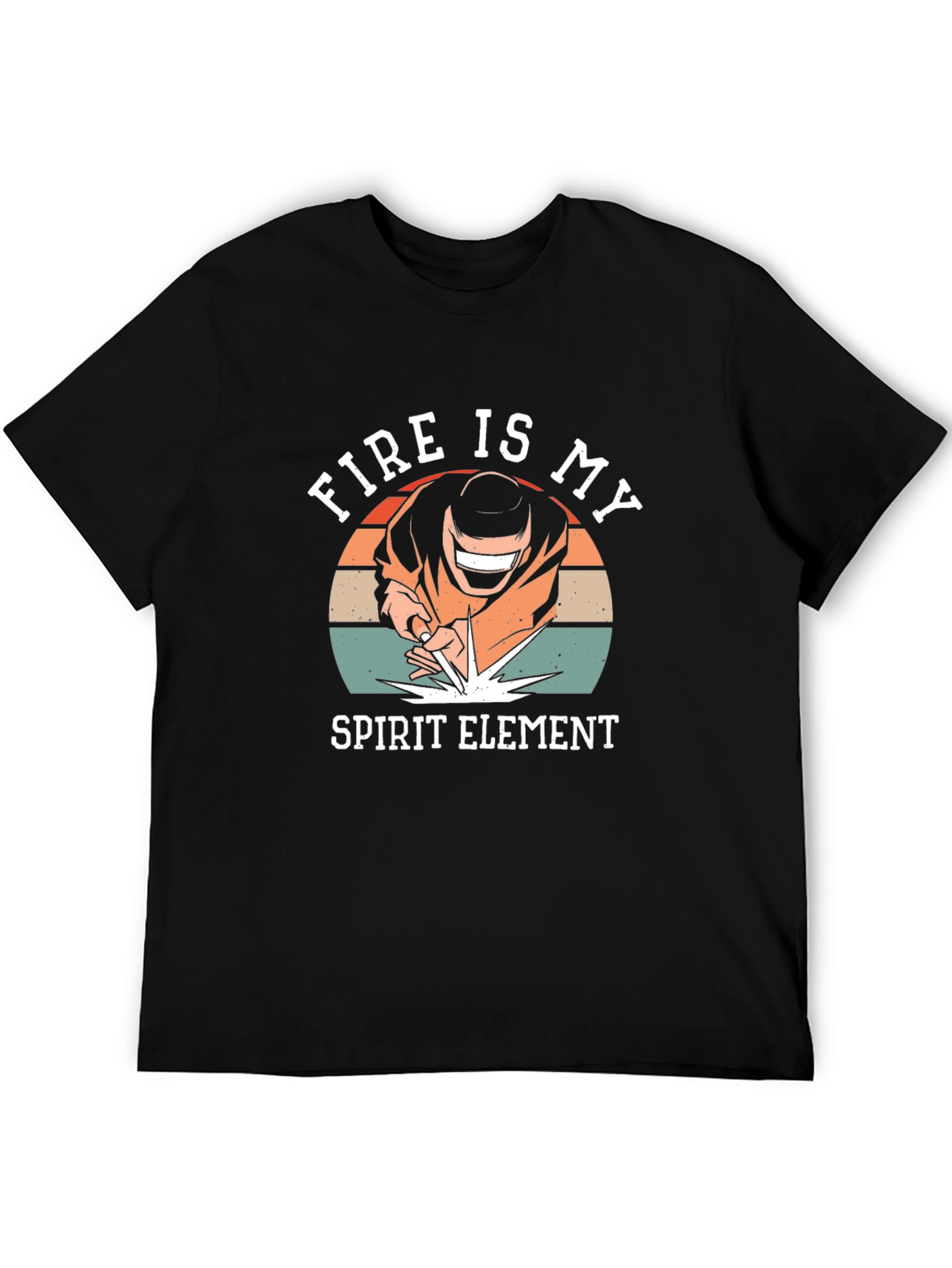 Fire Is My Spirit Element Black T-Shirt