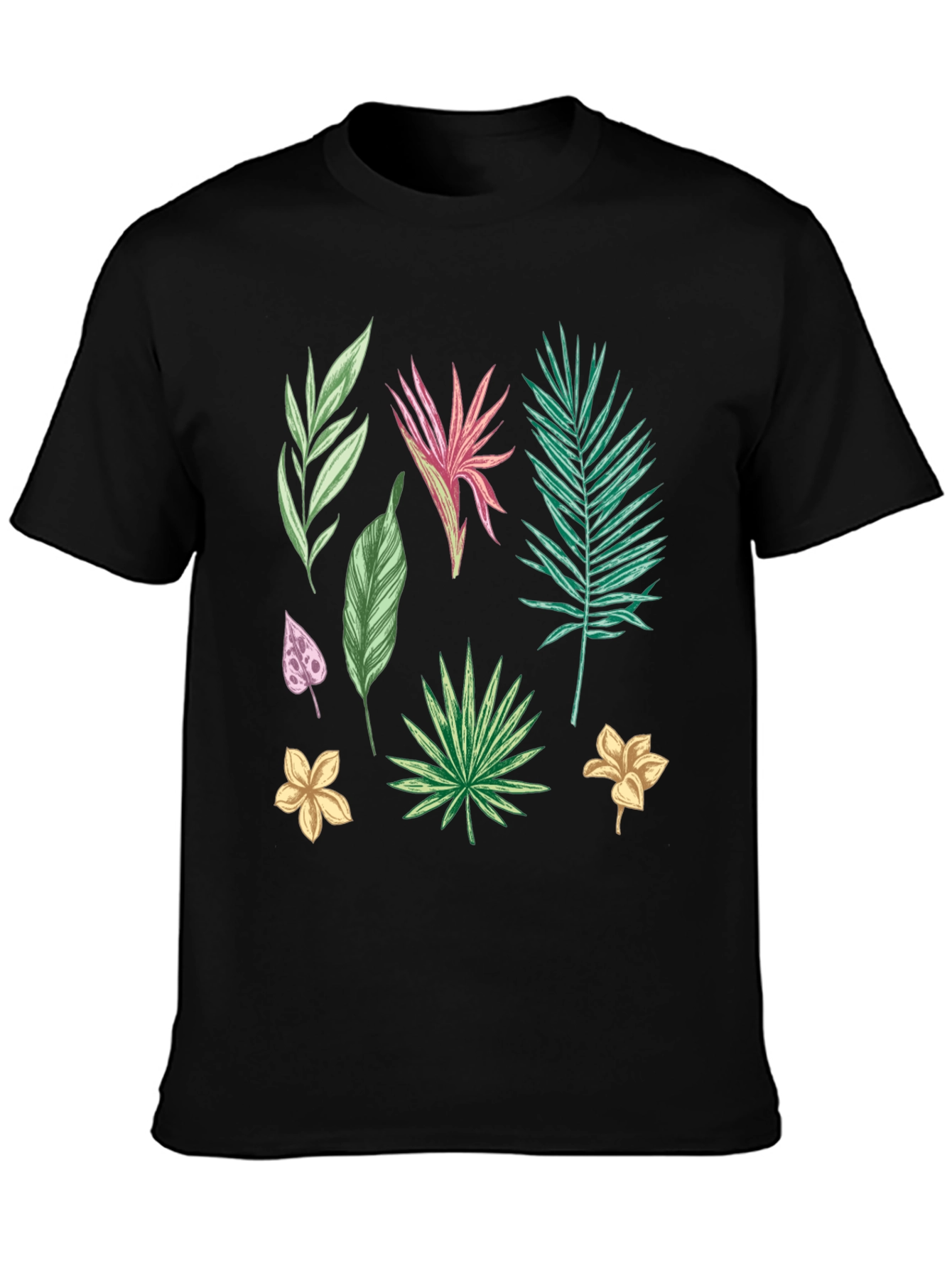 Tropical Leaf Print T-Shirt