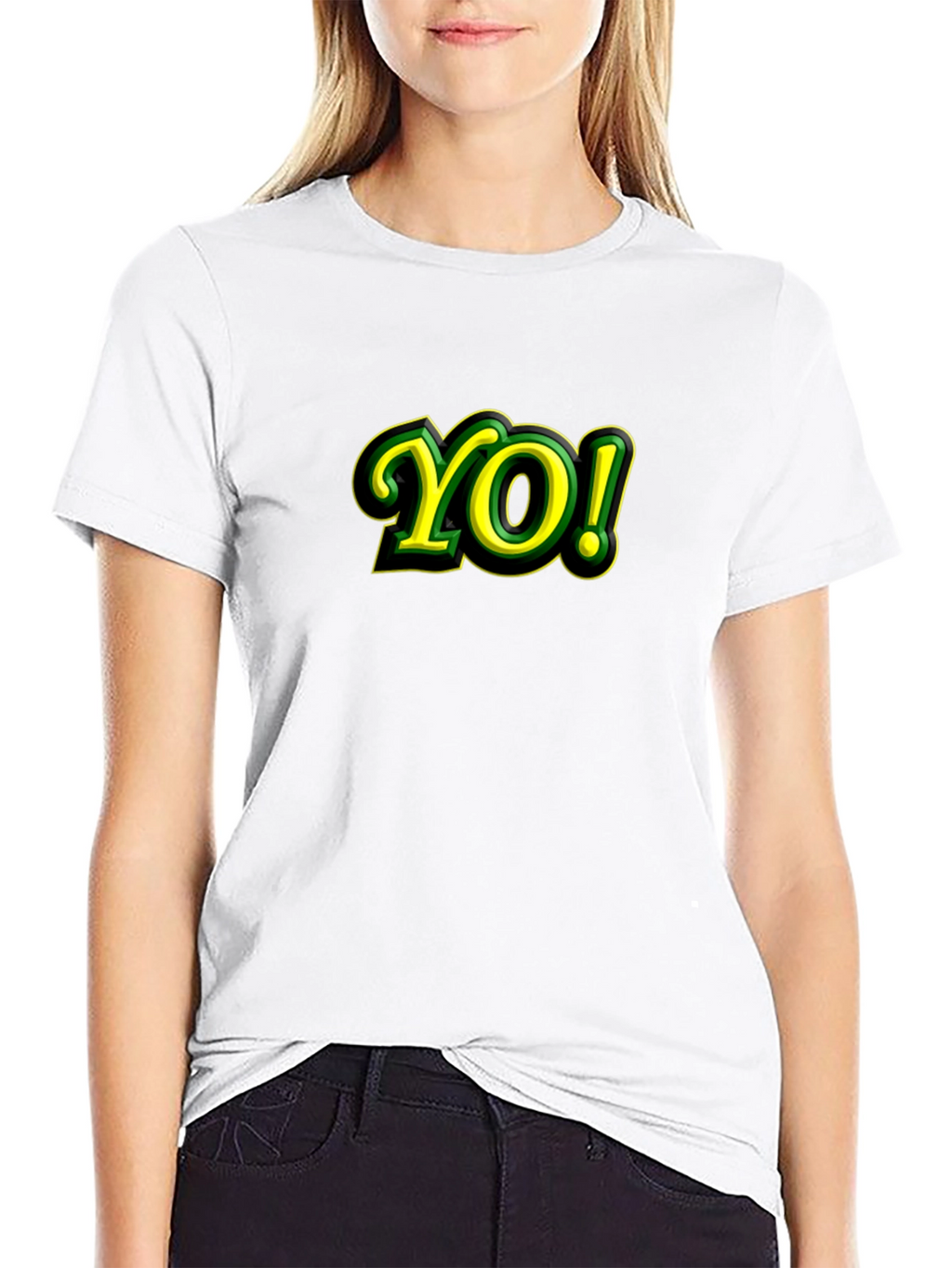 Yo! Graphic T-Shirt - Black Cotton Blend