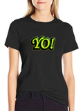 Yo! Graphic T-Shirt - Black Cotton Blend