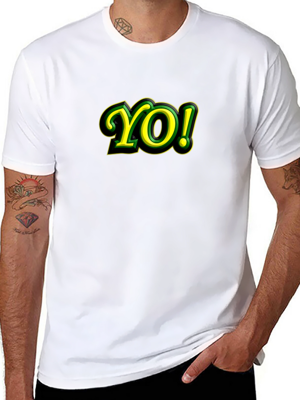Yo! Graphic T-Shirt - Black Cotton Blend
