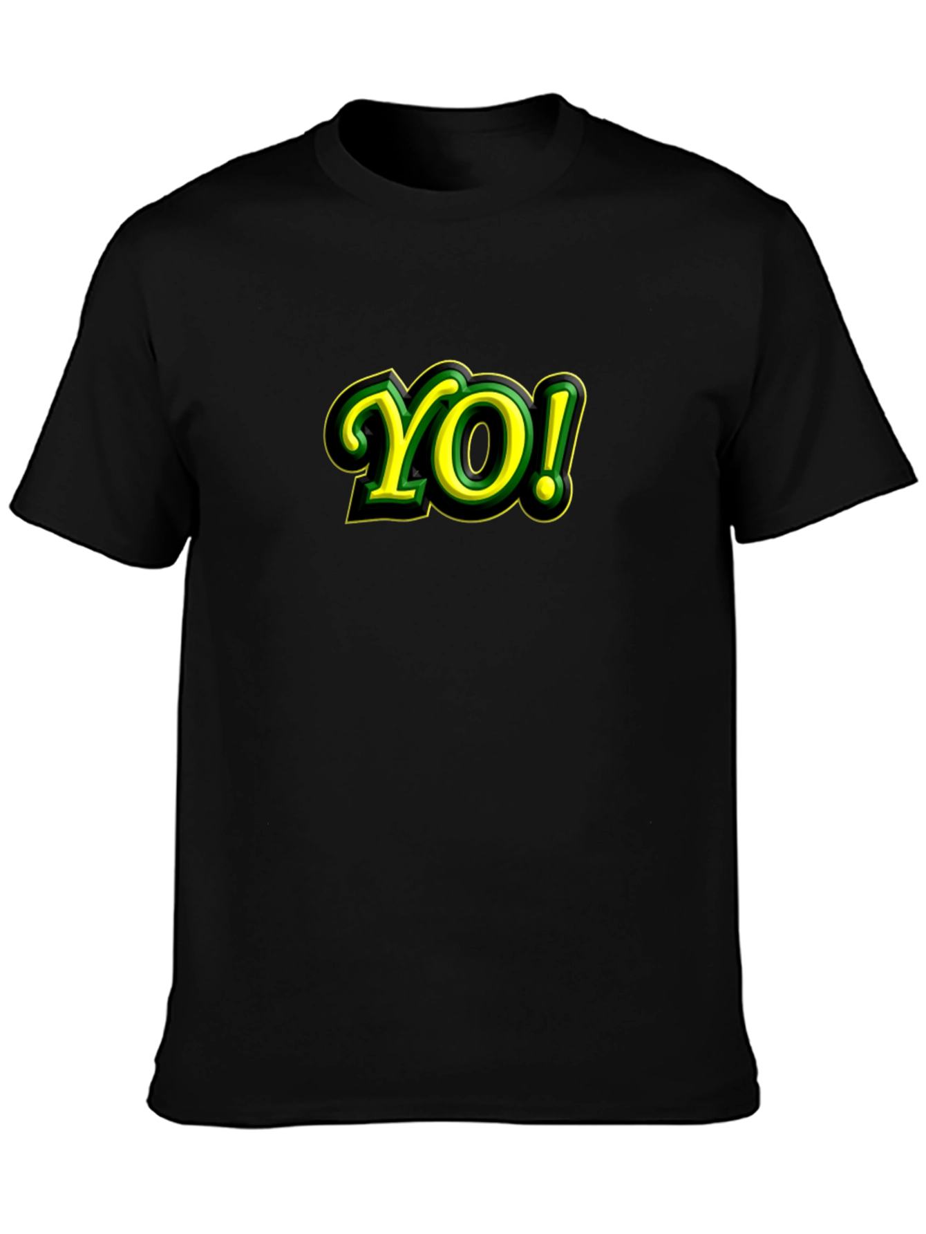 Yo! Graphic T-Shirt - Black Cotton Blend
