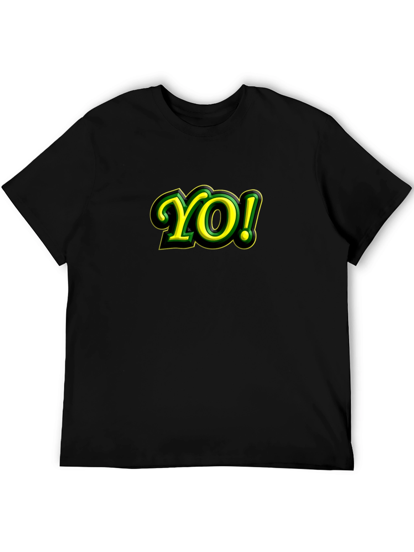 Yo! Graphic T-Shirt - Black Cotton Blend