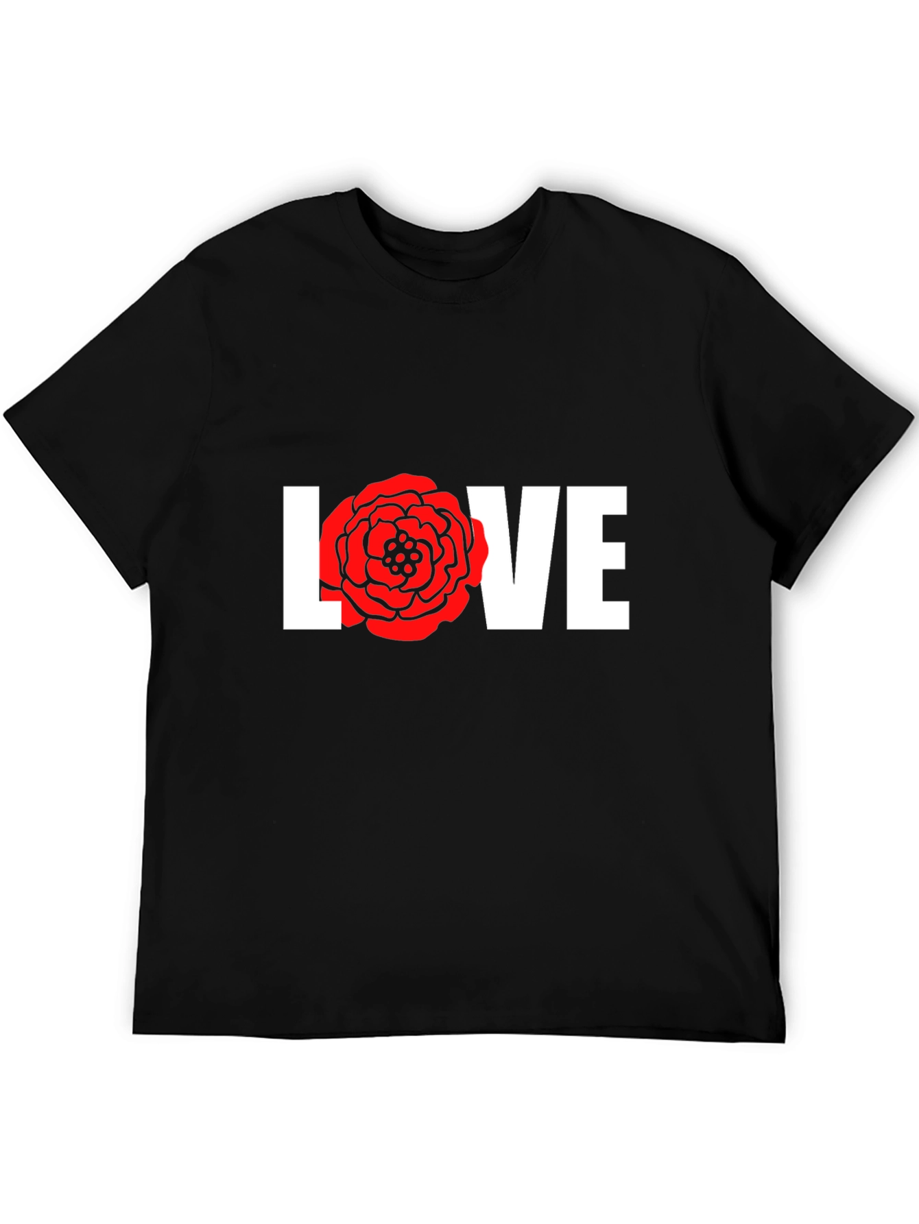 Love Rose Graphic T-Shirt - Black