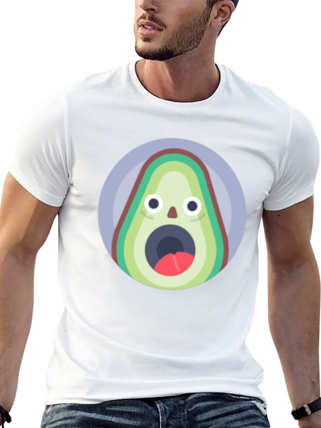 Funny Avocado T-Shirt - Shocked Fruit Graphic Tee