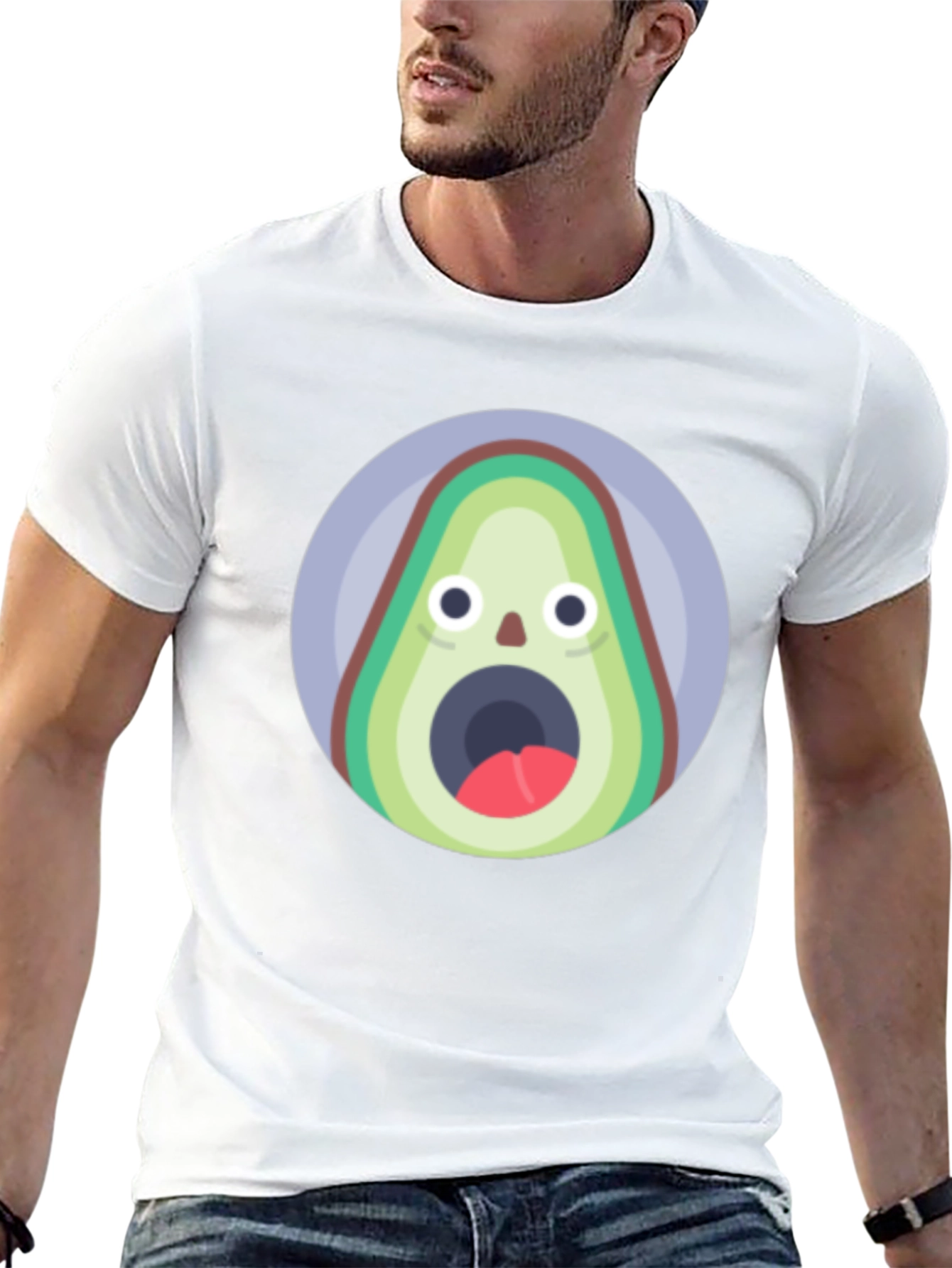 Funny Avocado T-Shirt - Shocked Fruit Graphic Tee