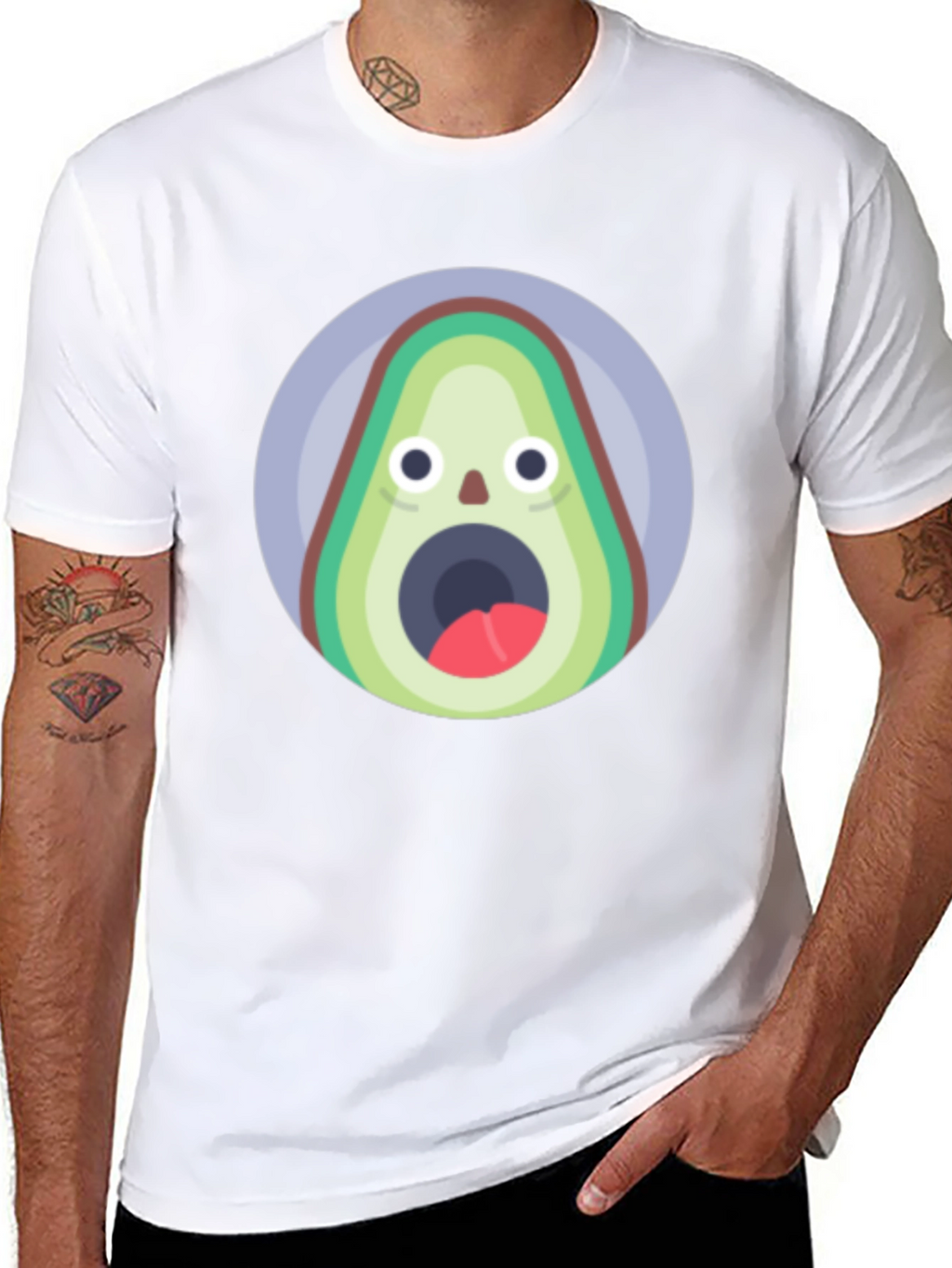 Funny Avocado T-Shirt - Shocked Fruit Graphic Tee