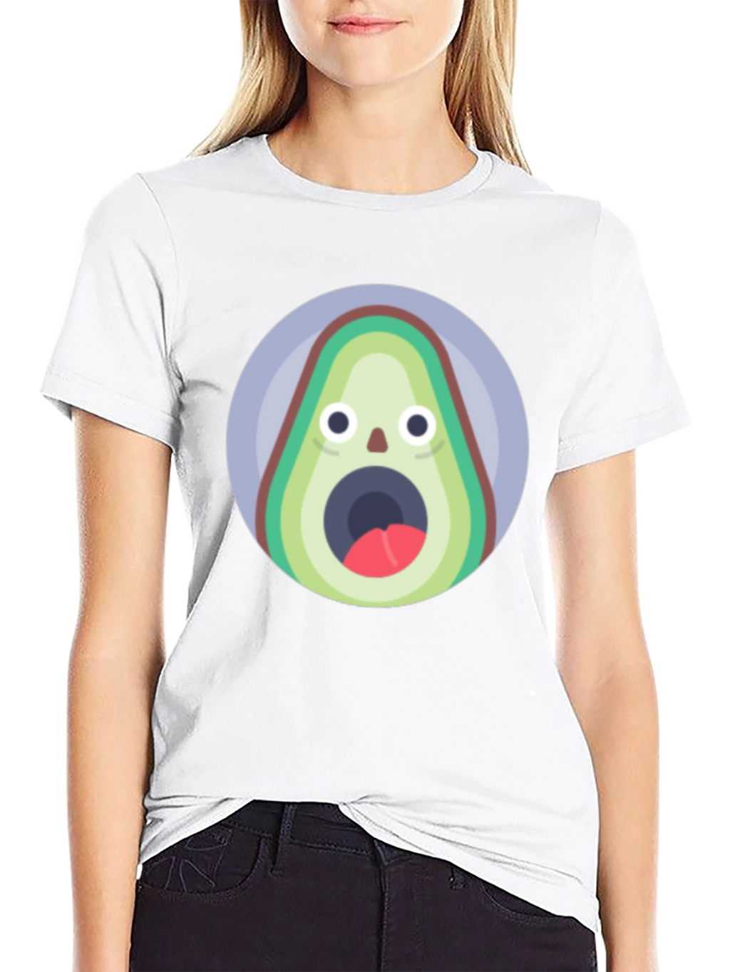 Funny Avocado T-Shirt - Shocked Fruit Graphic Tee