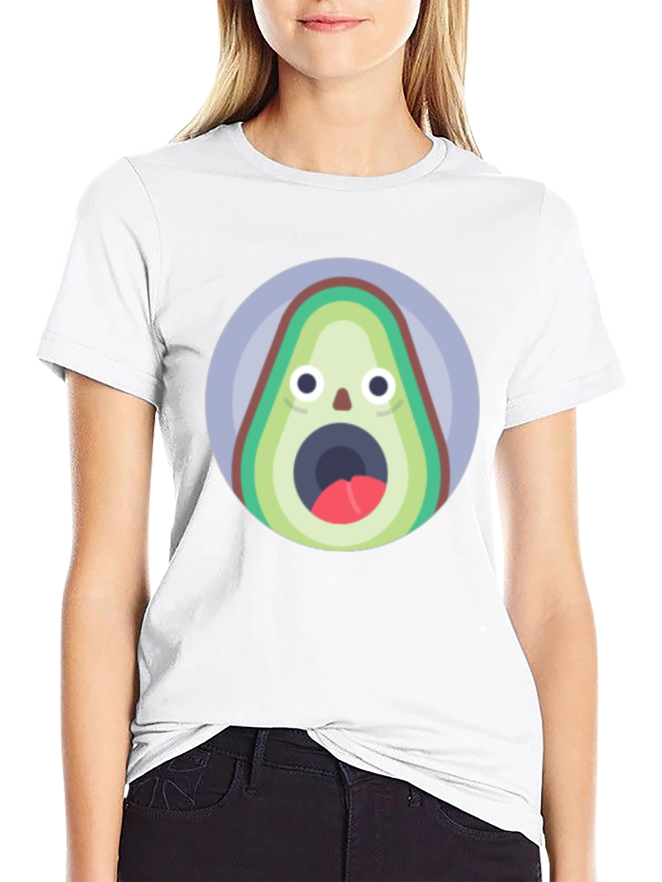 Funny Avocado T-Shirt - Shocked Fruit Graphic Tee