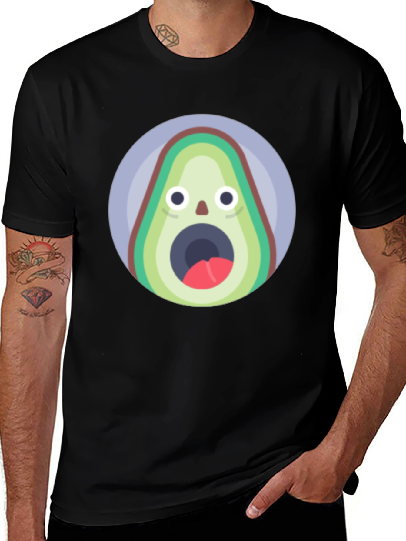 Funny Avocado T-Shirt - Shocked Fruit Graphic Tee