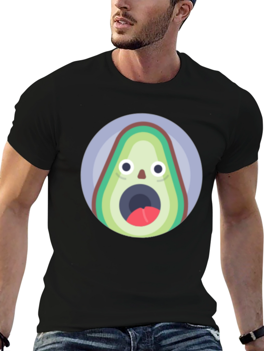 Funny Avocado T-Shirt - Shocked Fruit Graphic Tee