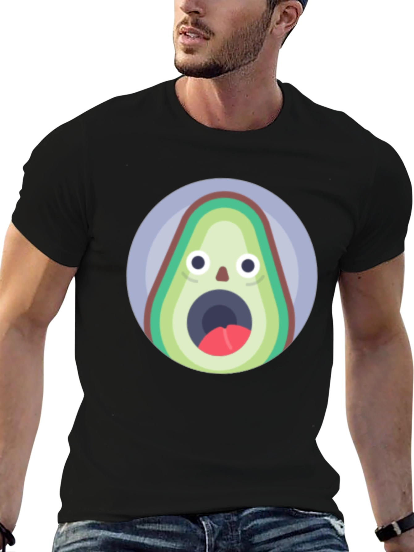 Funny Avocado T-Shirt - Shocked Fruit Graphic Tee