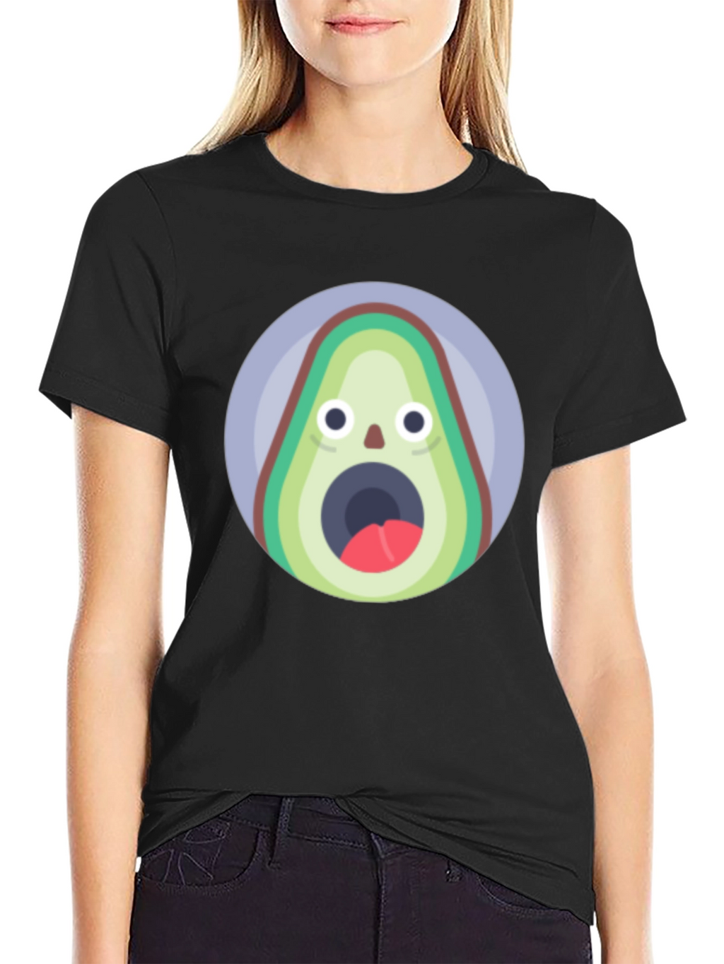 Funny Avocado T-Shirt - Shocked Fruit Graphic Tee