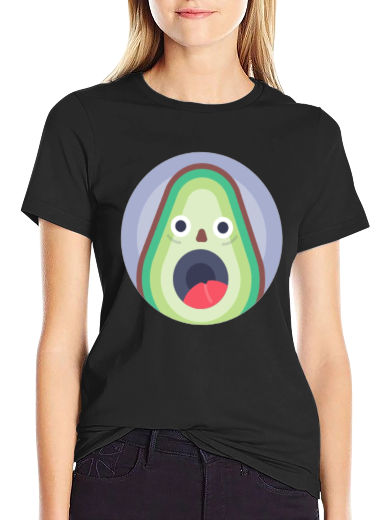Funny Avocado T-Shirt - Shocked Fruit Graphic Tee