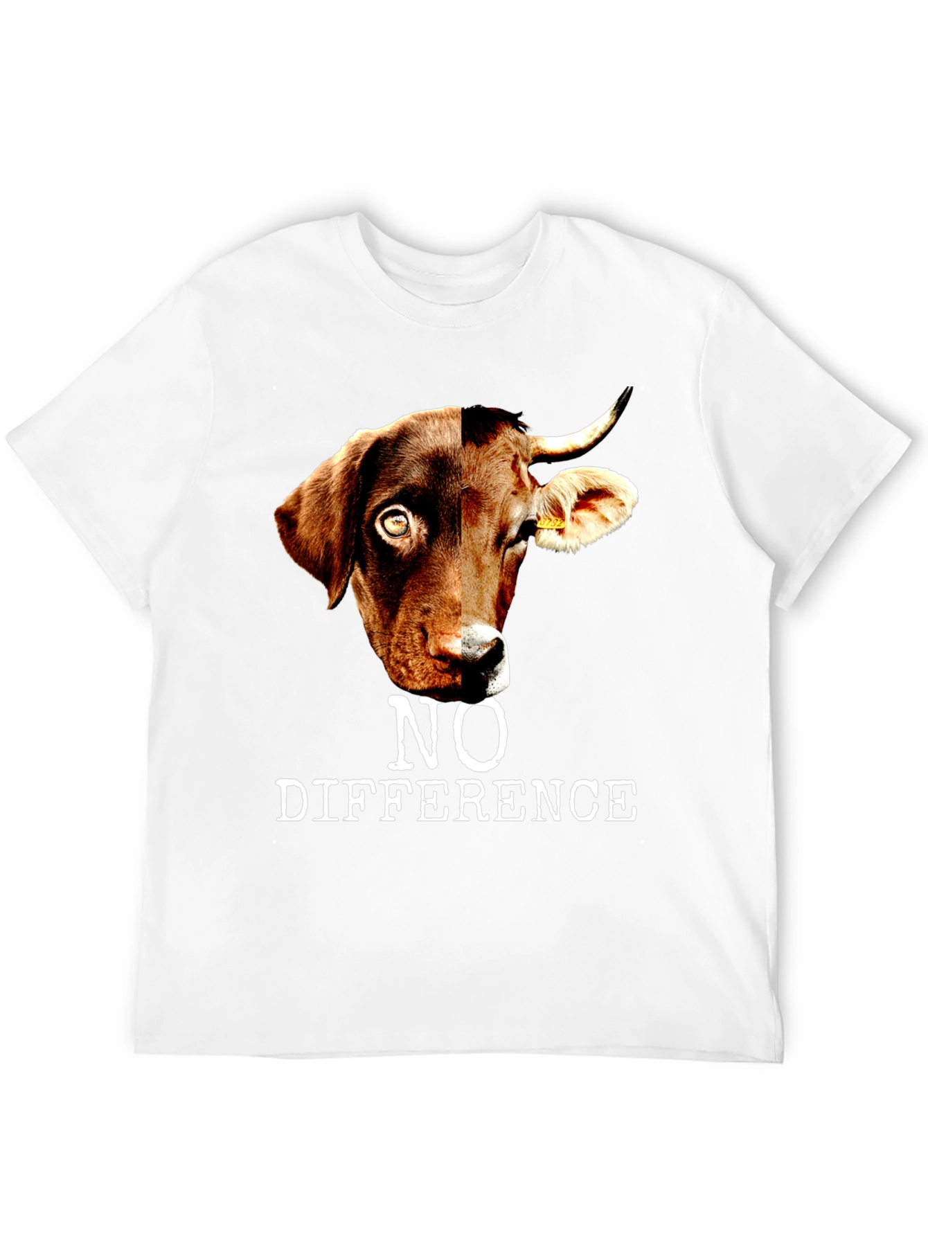 No Difference T-Shirt: Dog and Cow Graphic