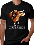 No Difference T-Shirt: Dog and Cow Graphic