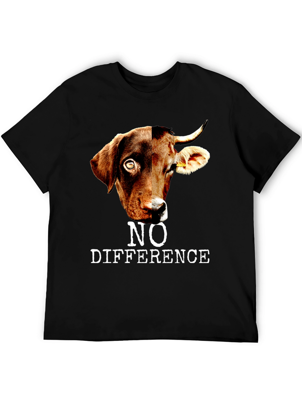 No Difference T-Shirt: Dog and Cow Graphic
