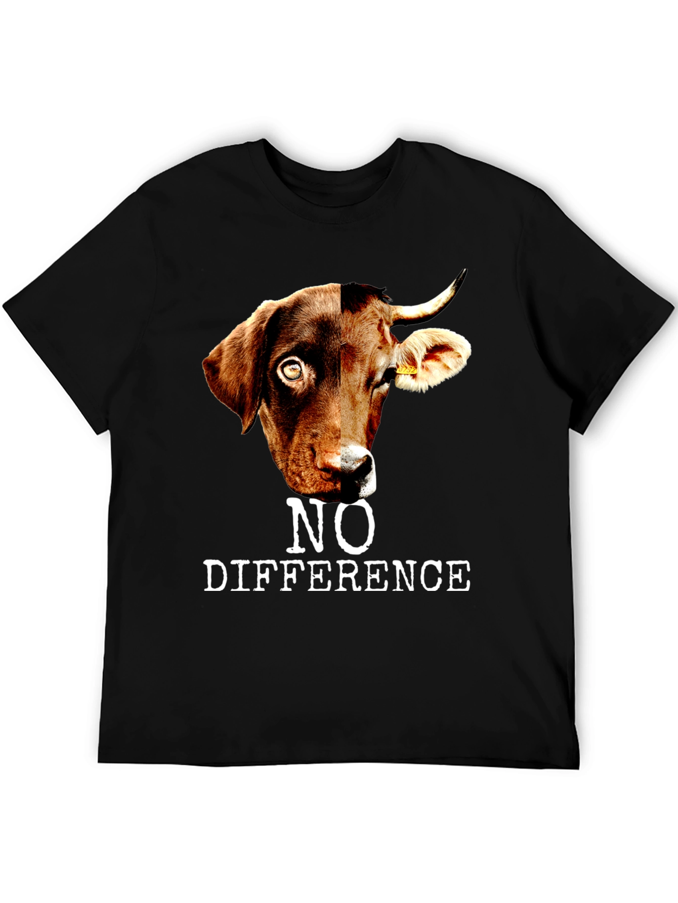 No Difference T-Shirt: Dog and Cow Graphic