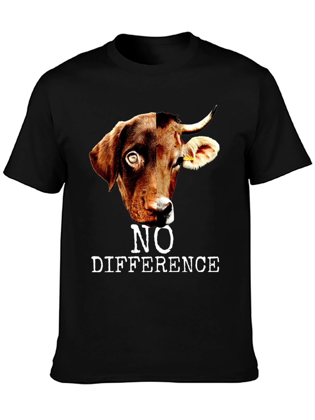 No Difference T-Shirt: Dog and Cow Graphic