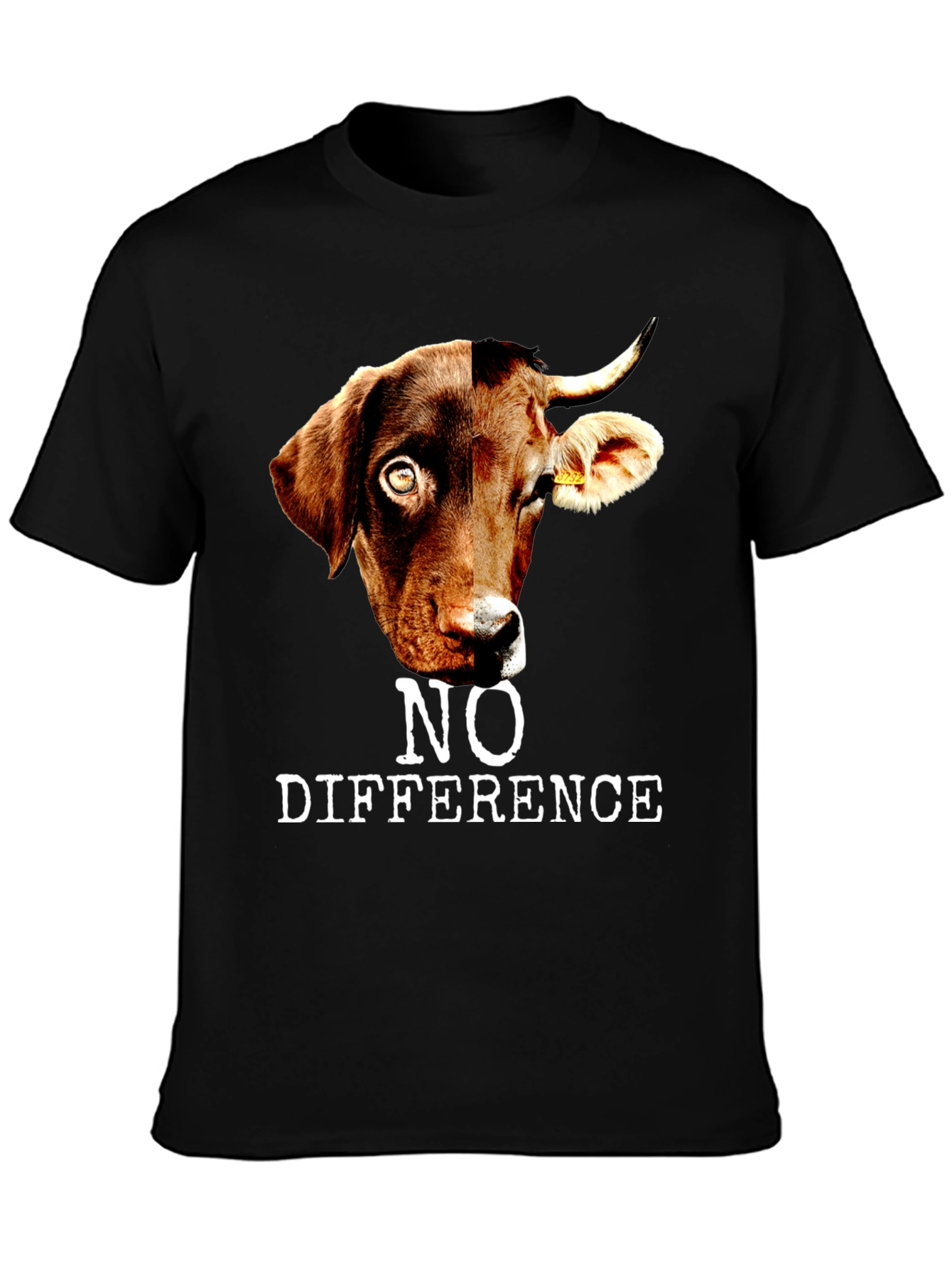 No Difference T-Shirt: Dog and Cow Graphic