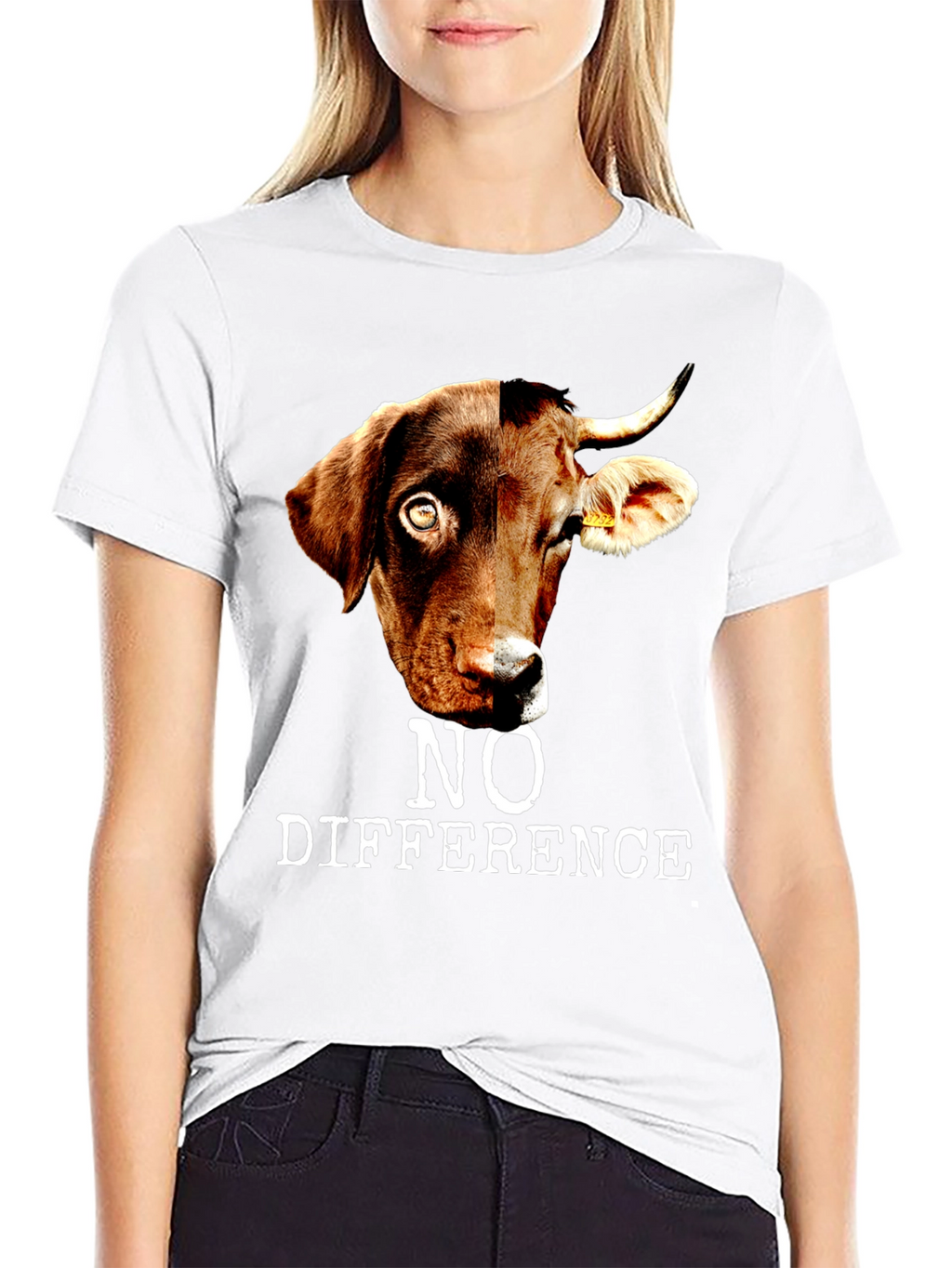 No Difference T-Shirt: Dog and Cow Graphic