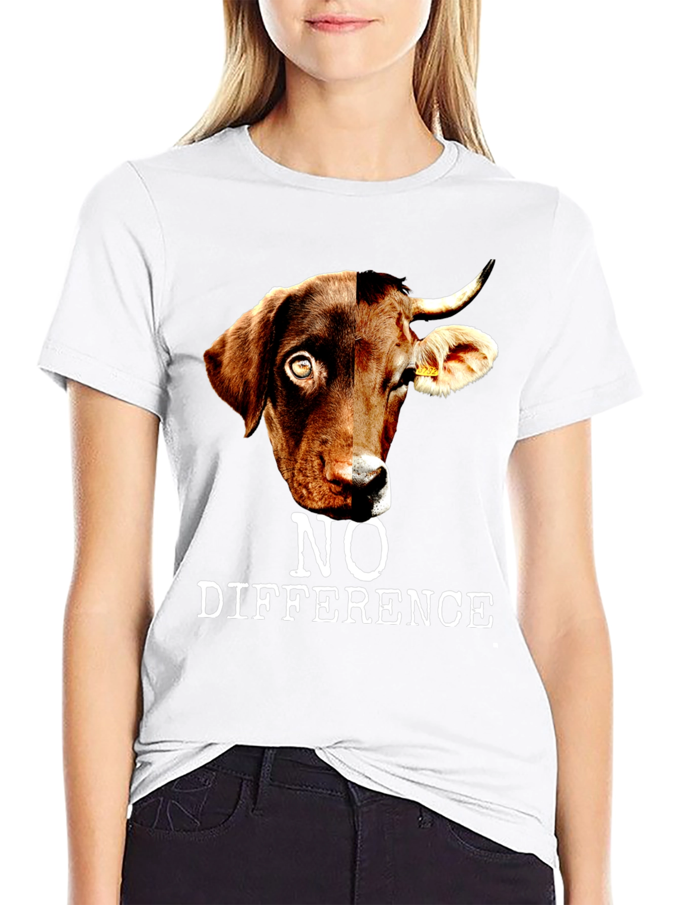 No Difference T-Shirt: Dog and Cow Graphic
