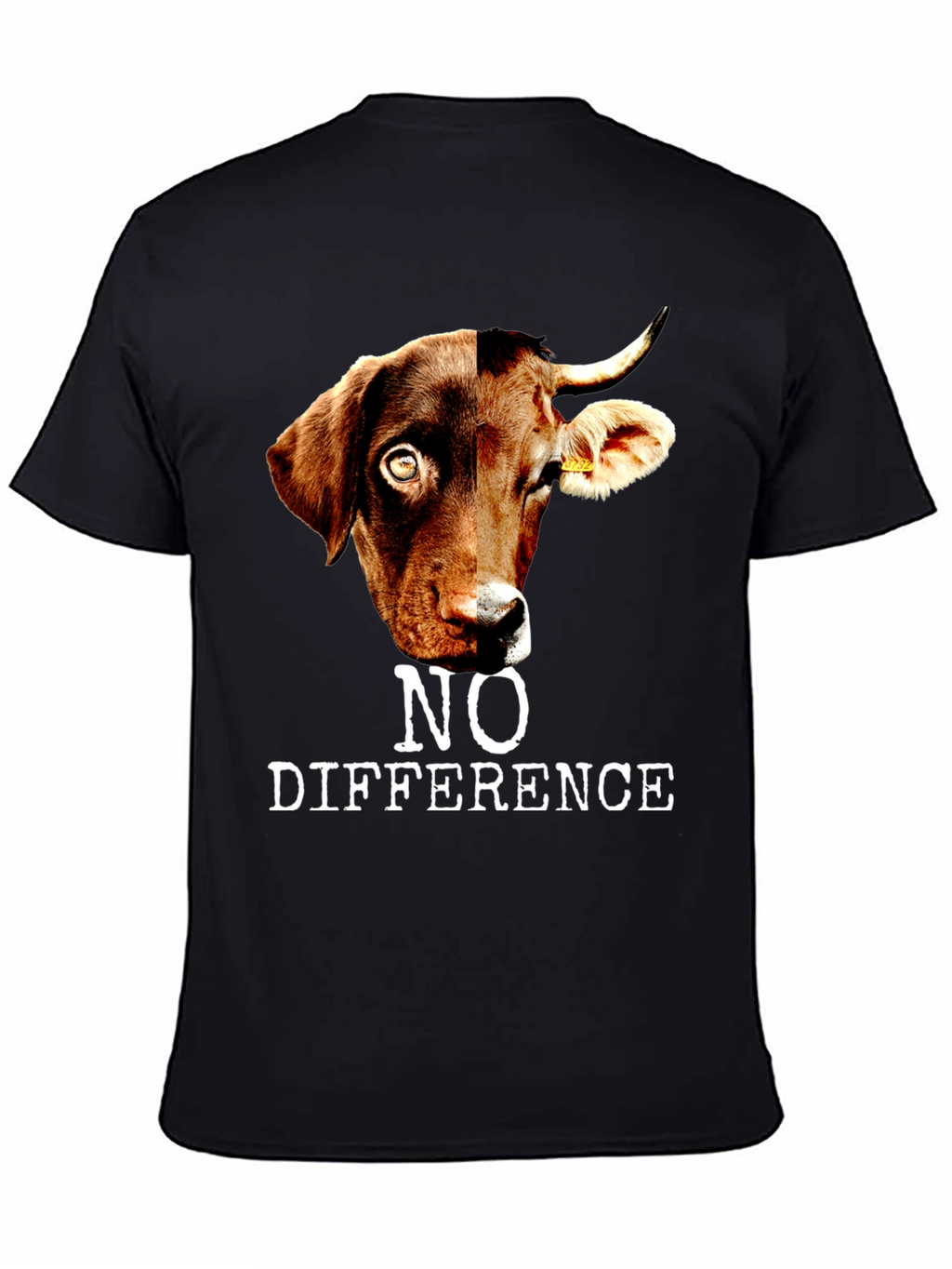 No Difference T-Shirt: Dog and Cow Graphic