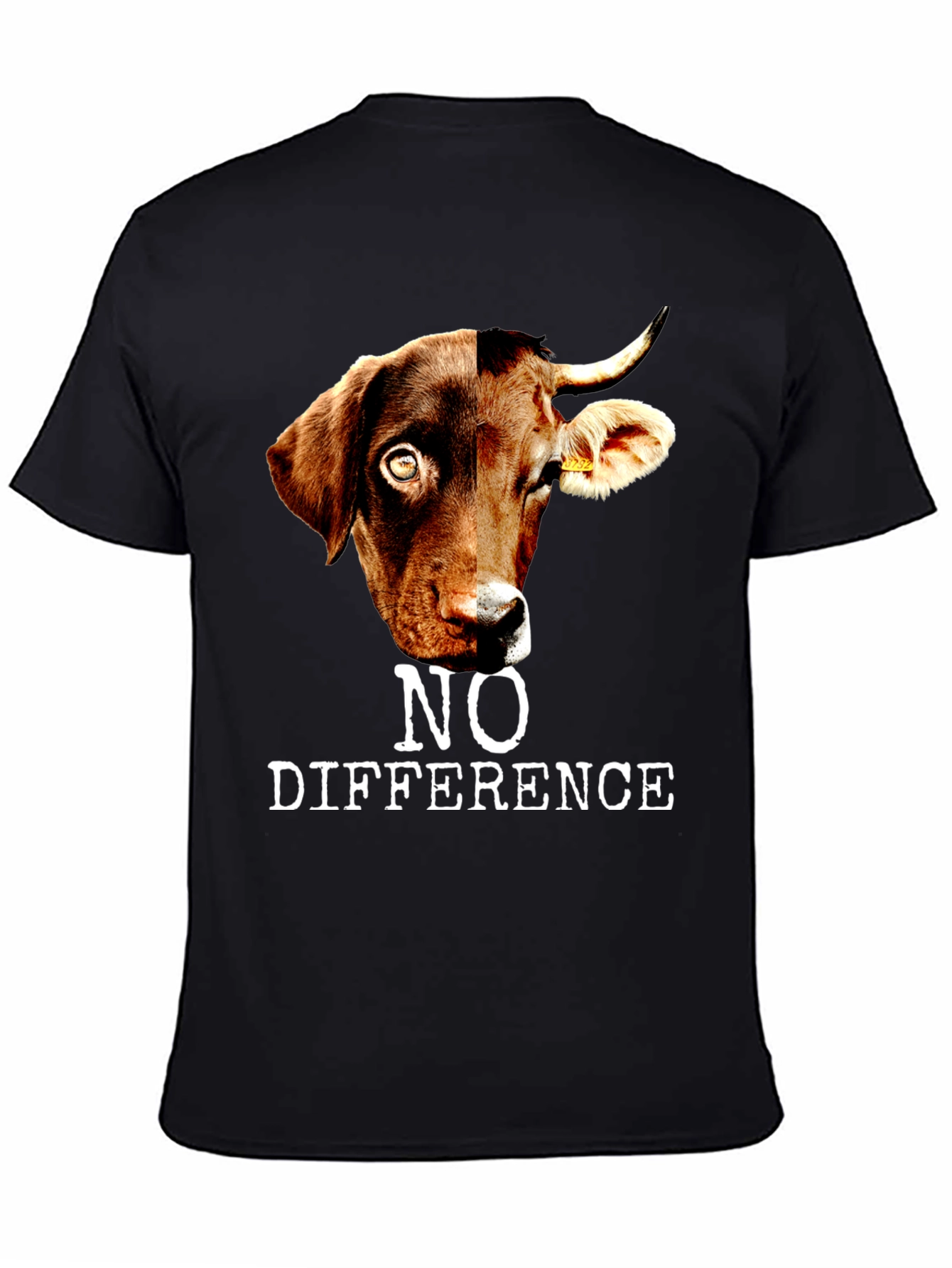 No Difference T-Shirt: Dog and Cow Graphic