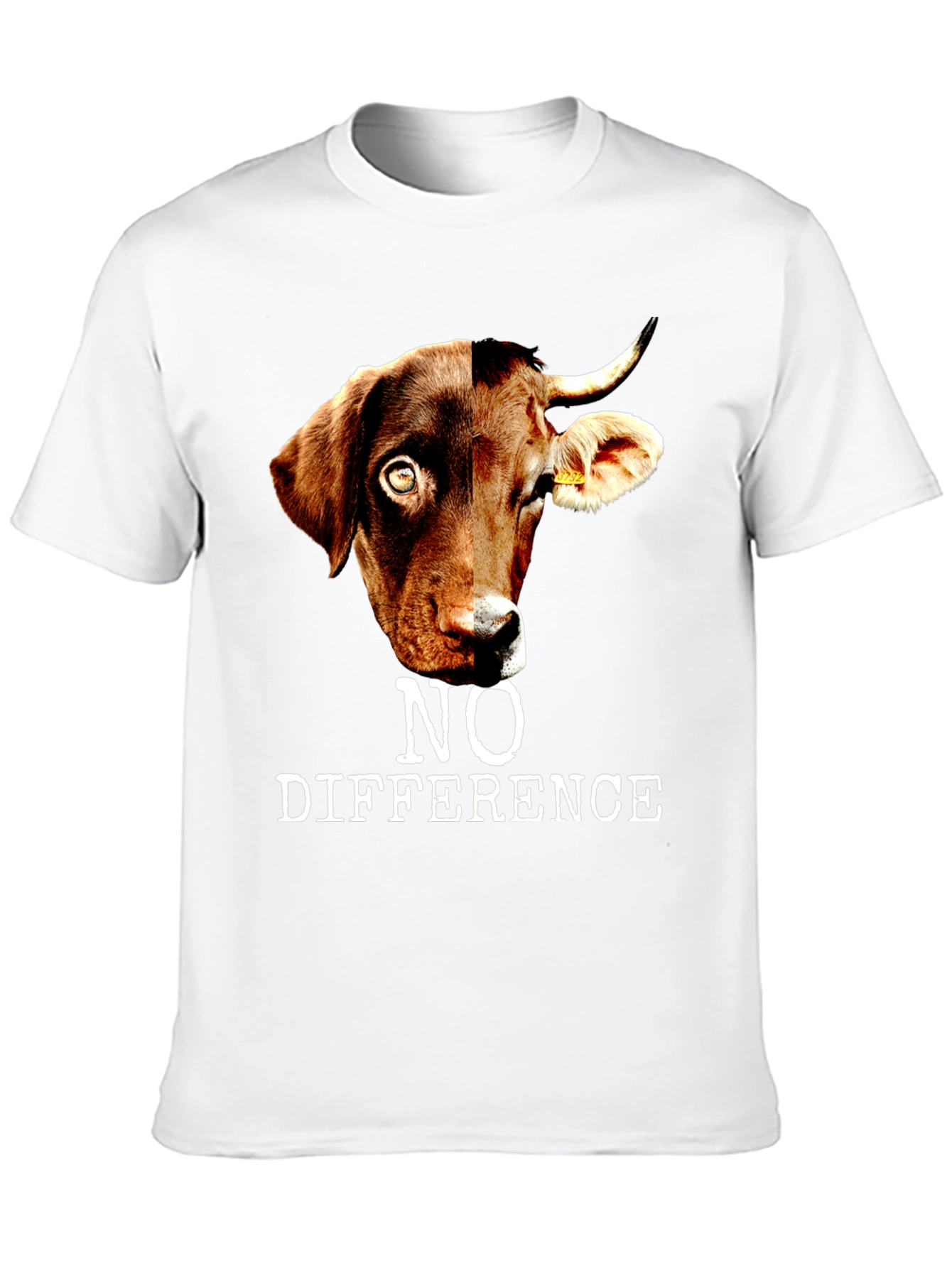 No Difference T-Shirt: Dog and Cow Graphic