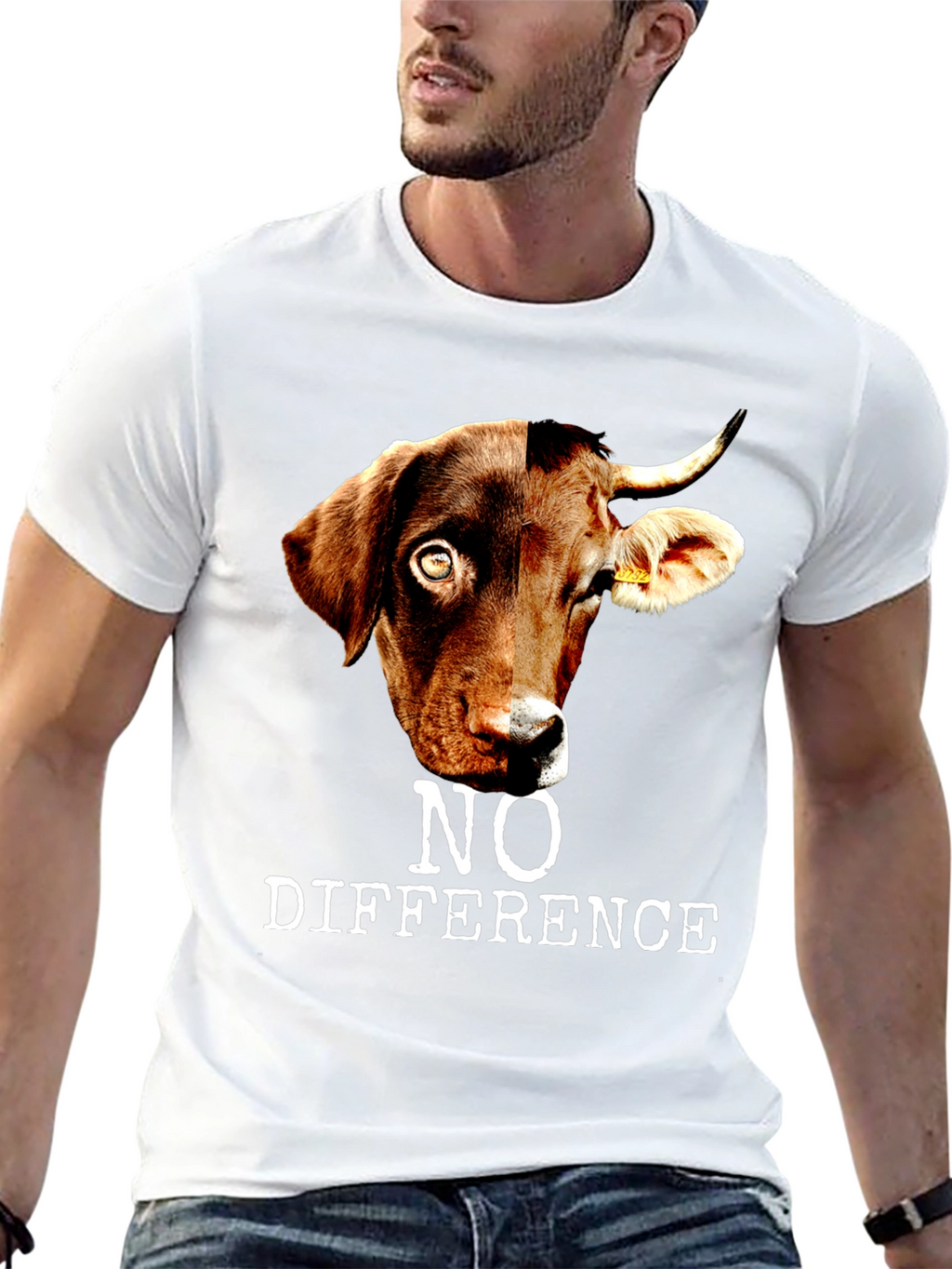 No Difference T-Shirt: Dog and Cow Graphic